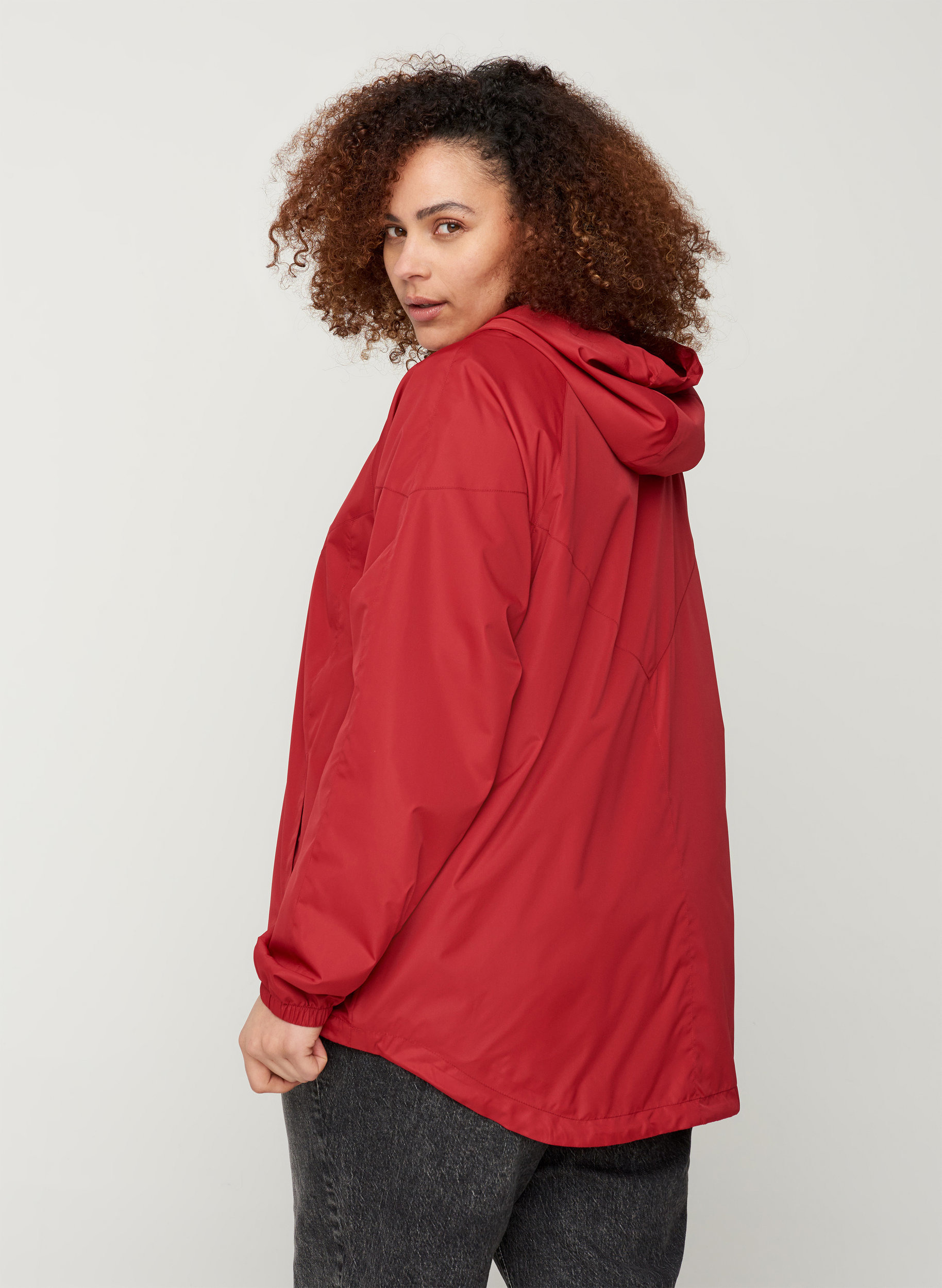 Kort jakke med lynlås og hætte, Rio Red, Model image number 1