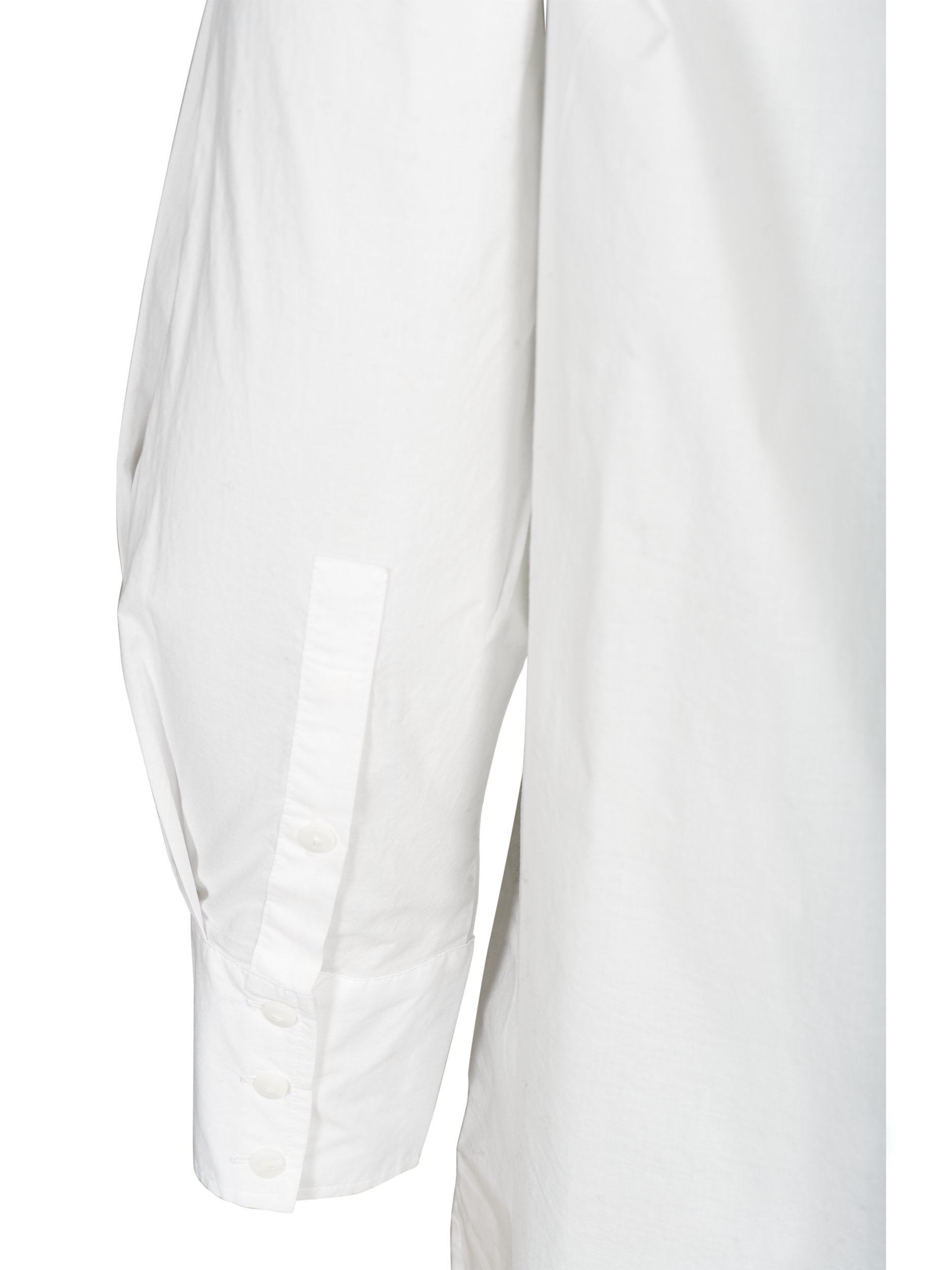 Lang bomulds skjorte med brystlomme, Bright White, Packshot image number 3