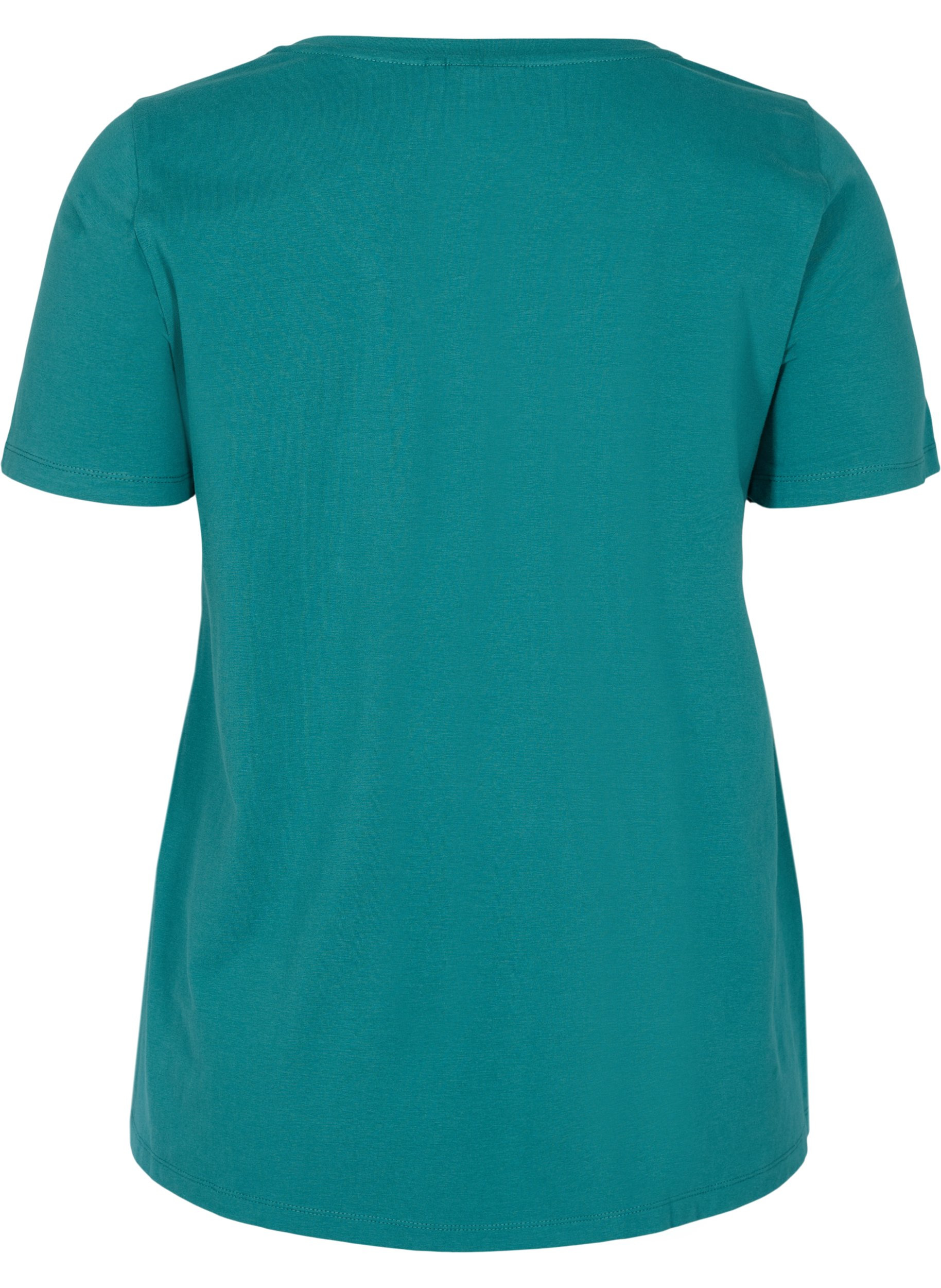 Basis t-shirt med v-hals, Pacific, Packshot image number 1