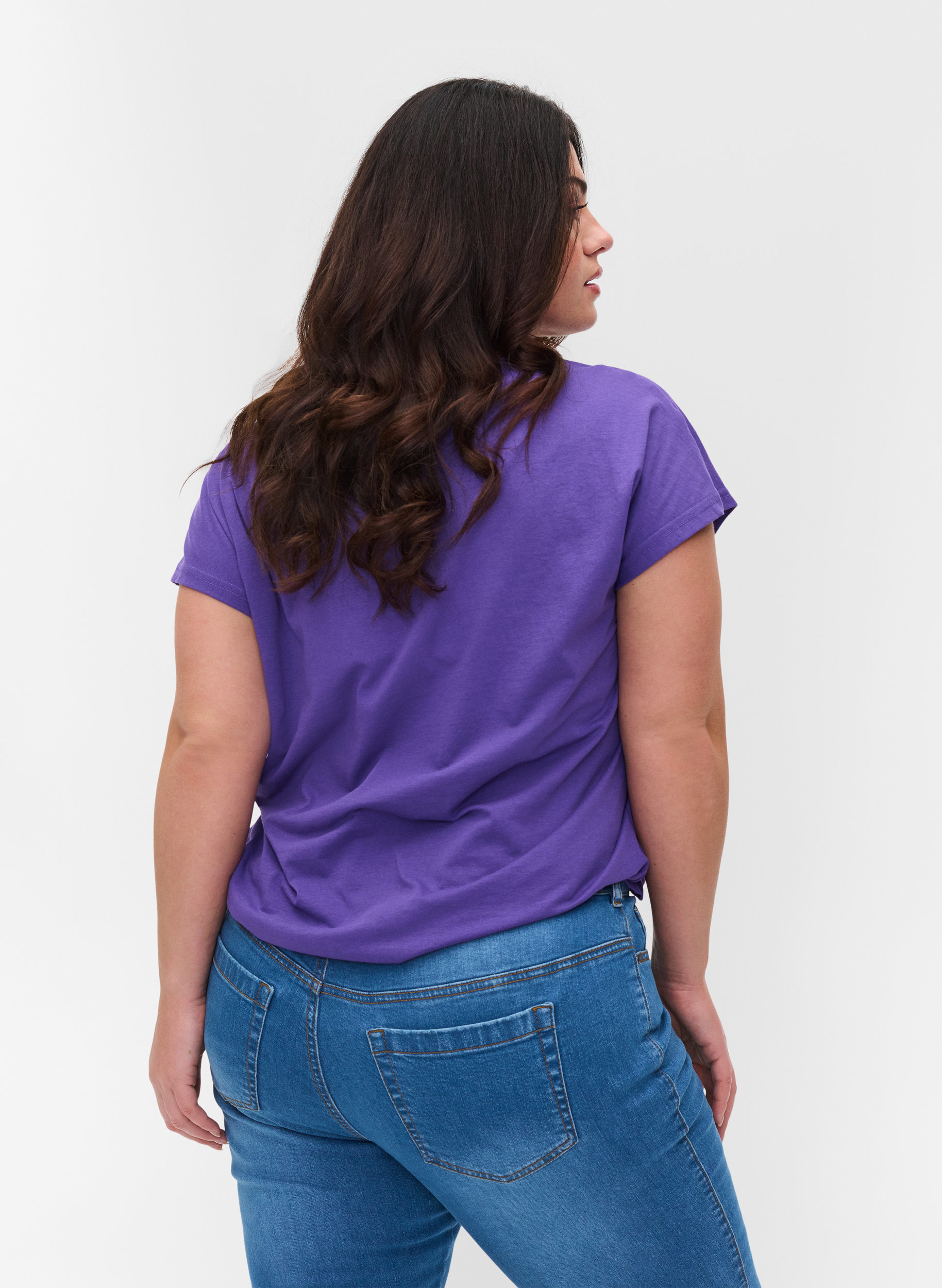 T-shirt i bomuldsmix, Ultra Violet, Model image number 1