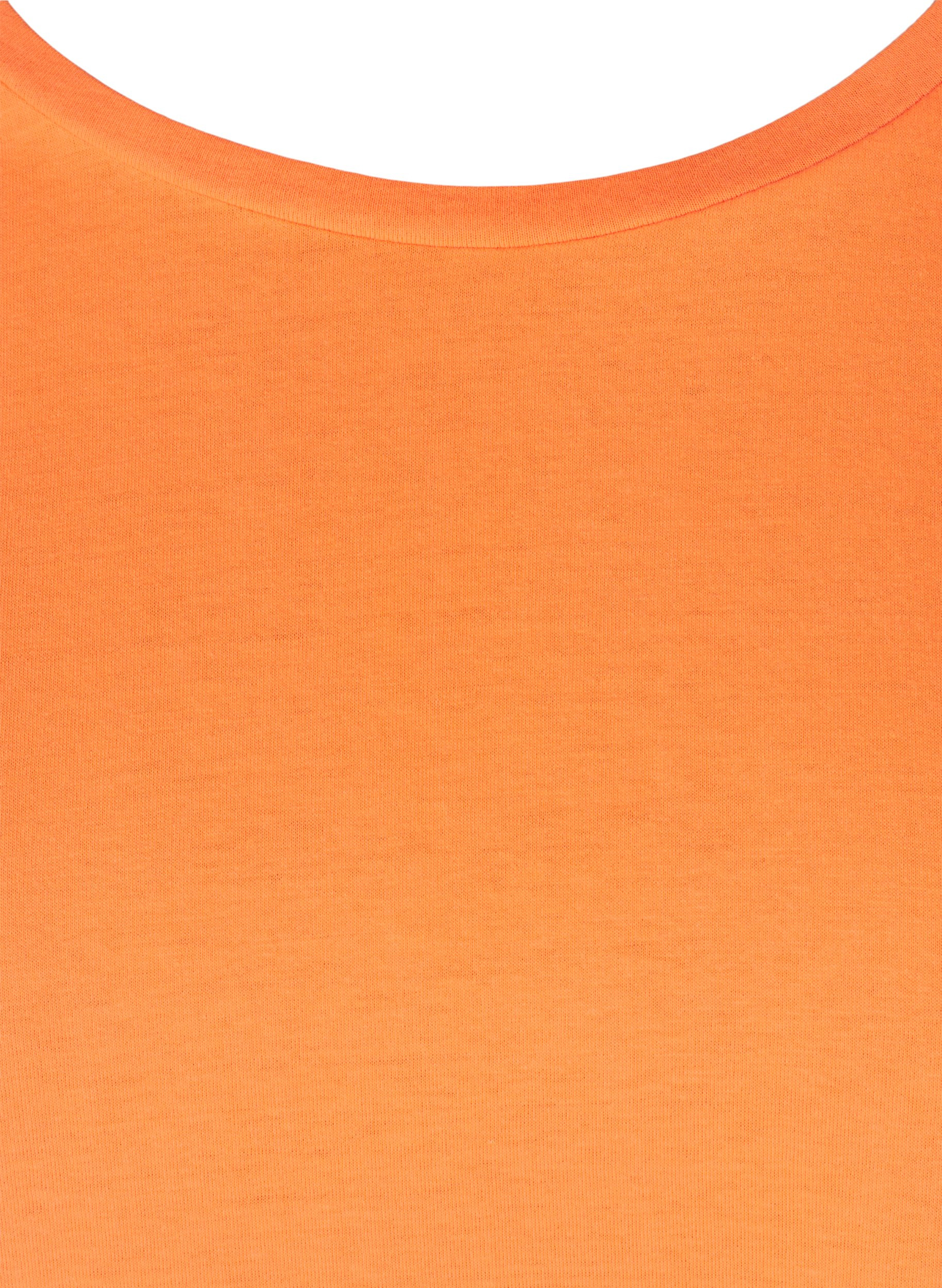 Neonfarvet t-shirt i bomuld, Neon Coral, Packshot image number 2