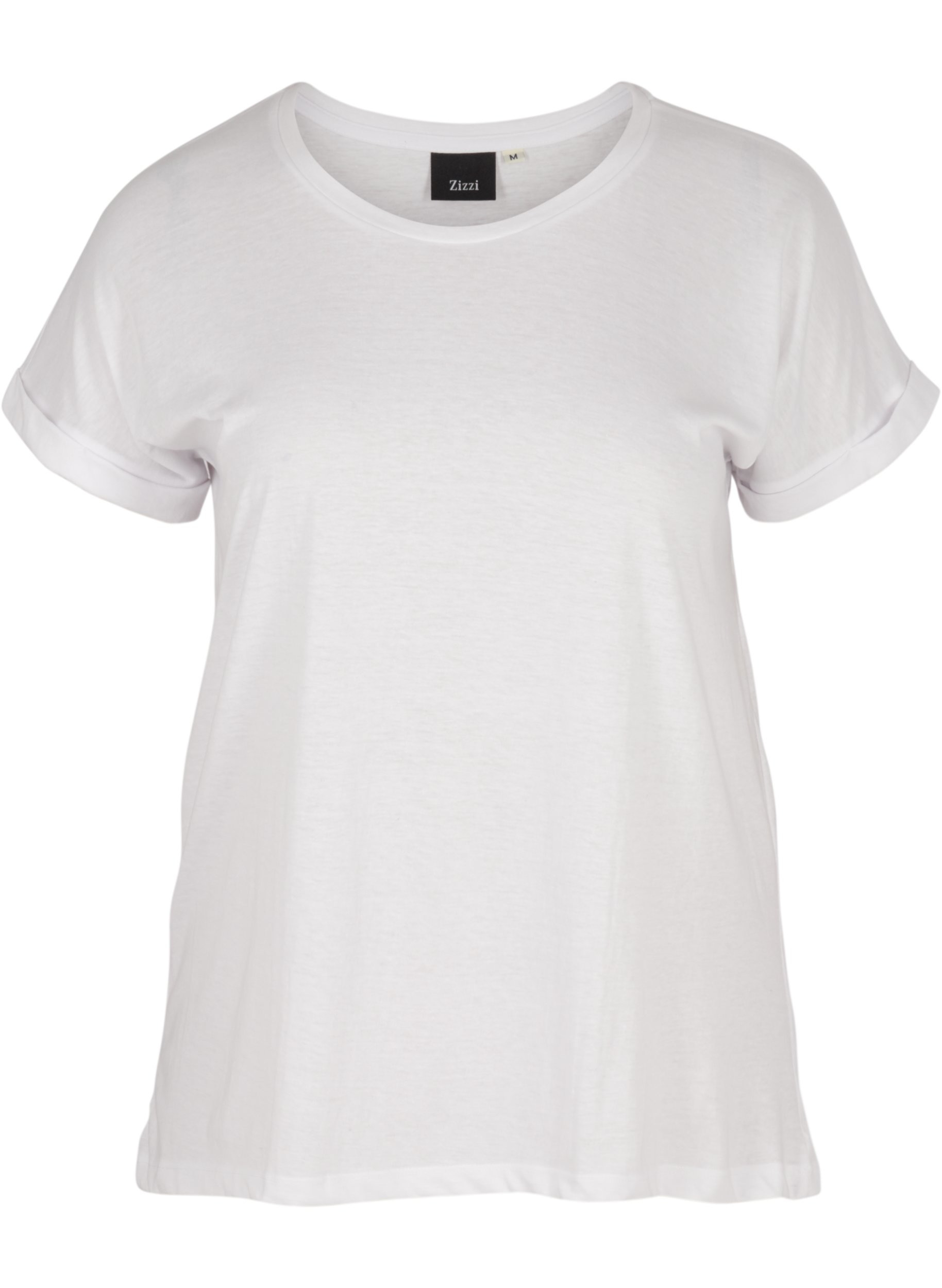T-shirt i bomuldsmix, Bright White, Packshot