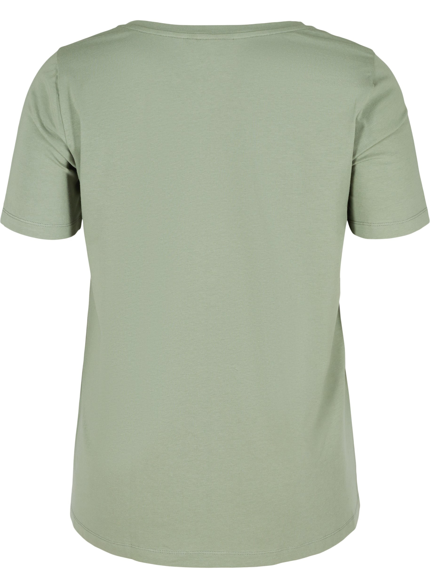 Basis t-shirt med v-hals, Agave Green, Packshot image number 1