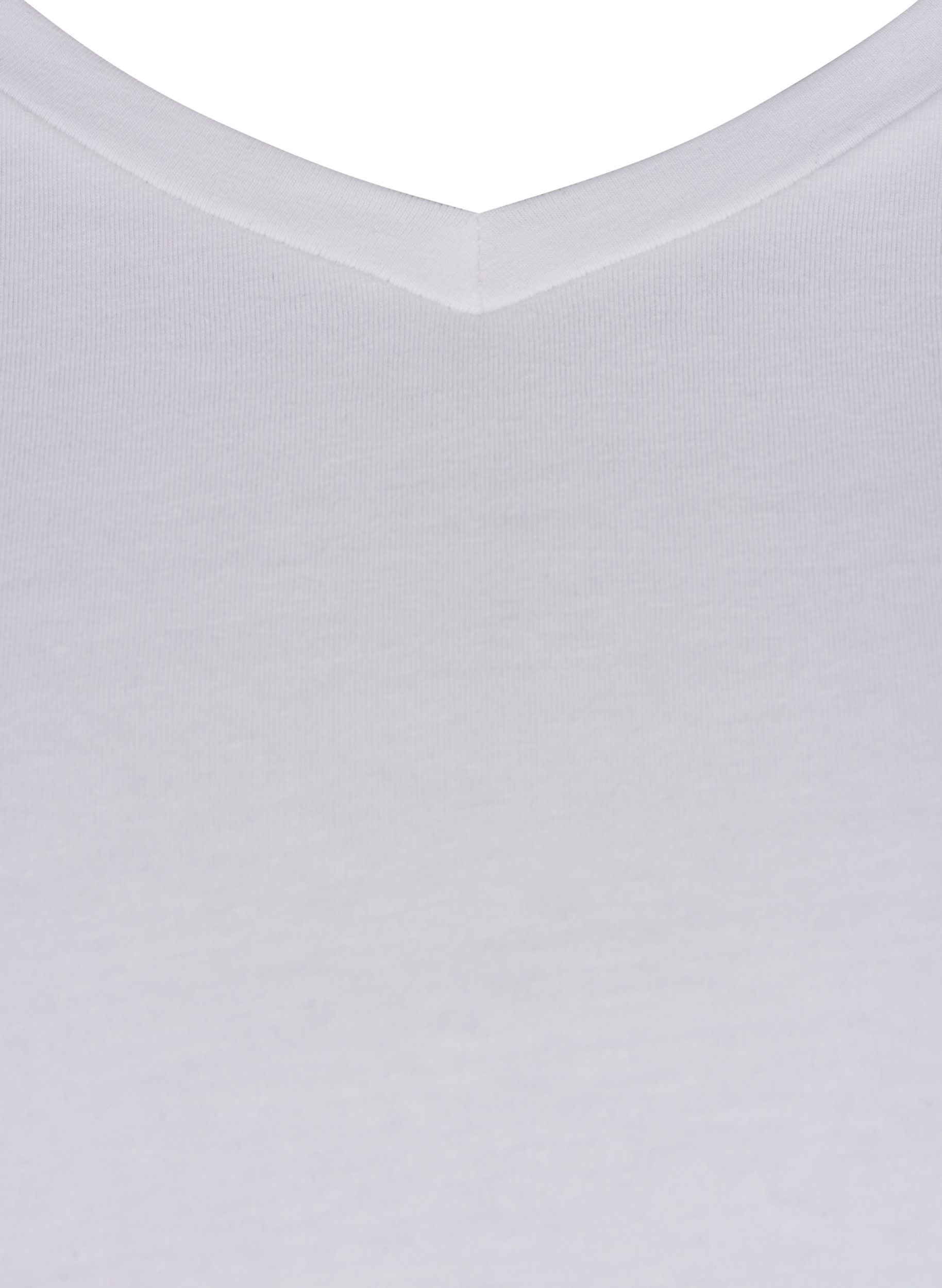 Basis t-shirt med v-hals, Bright White, Packshot image number 2