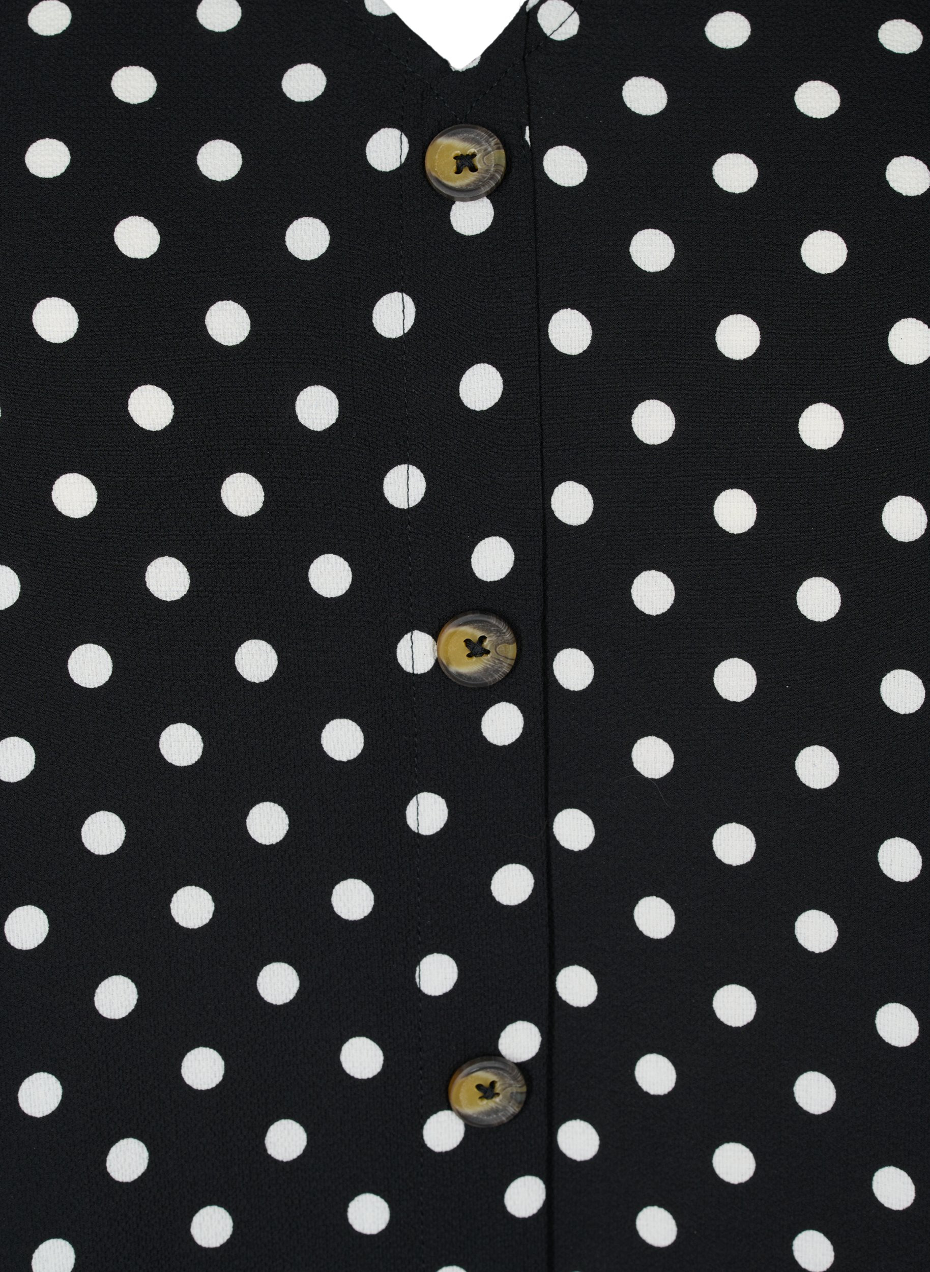 Printet viskose bluse med knapper, Black Dot, Packshot image number 2