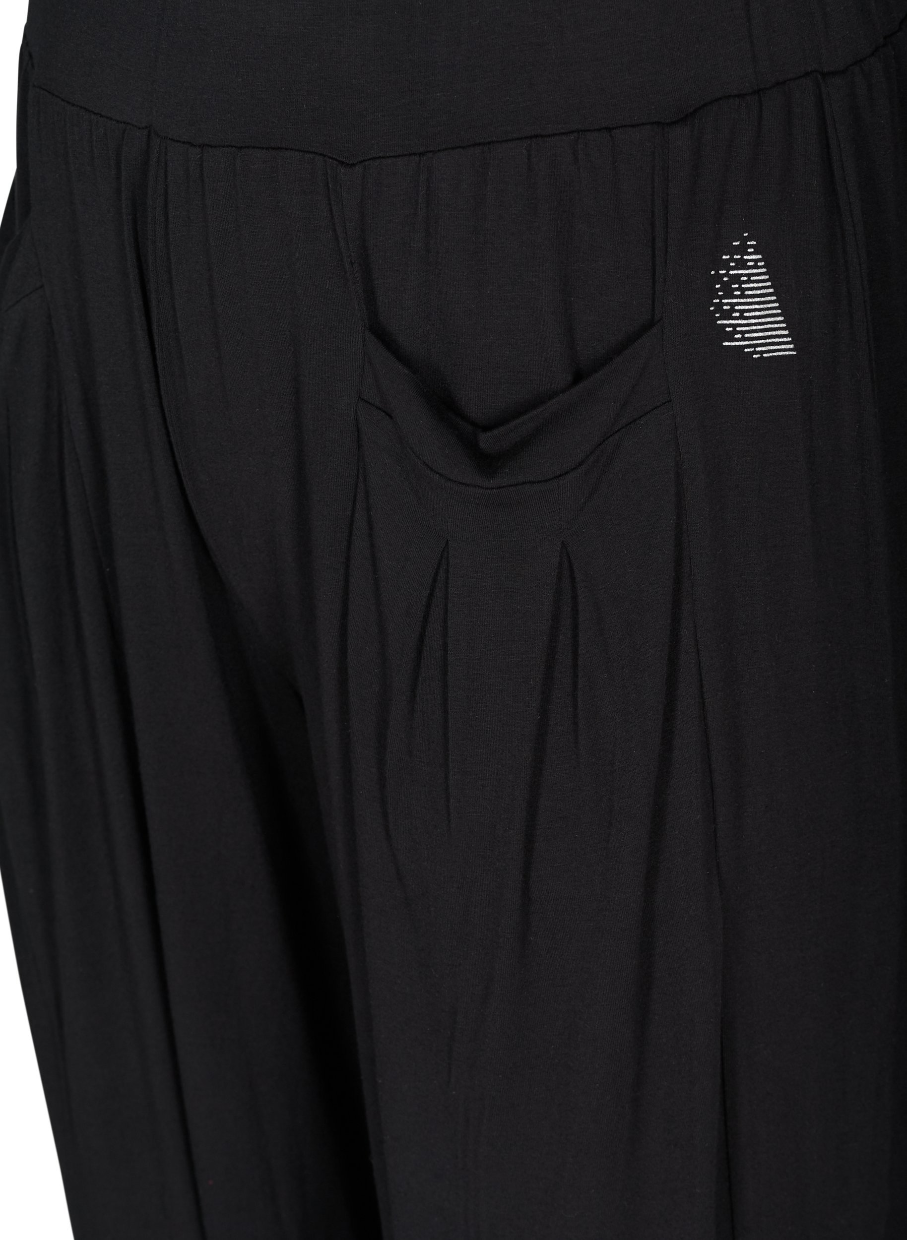 Løse viskose bukser med lommer, Black, Packshot image number 2