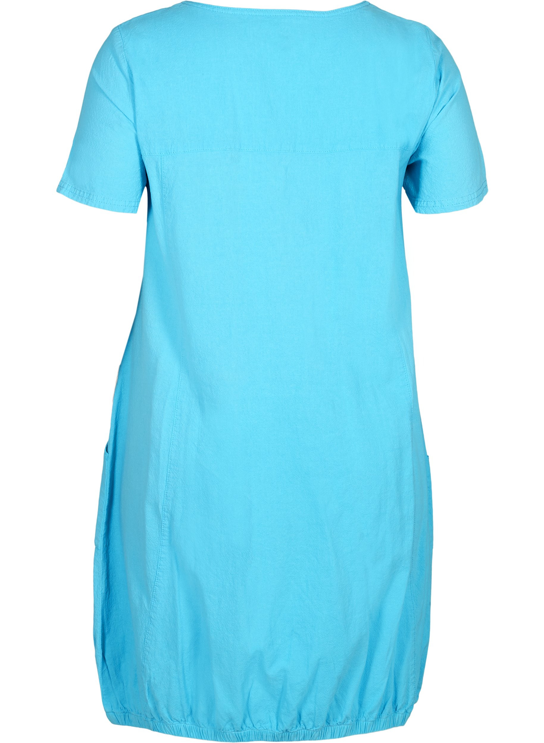 Kortærmet kjole i bomuld, River Blue, Packshot image number 1