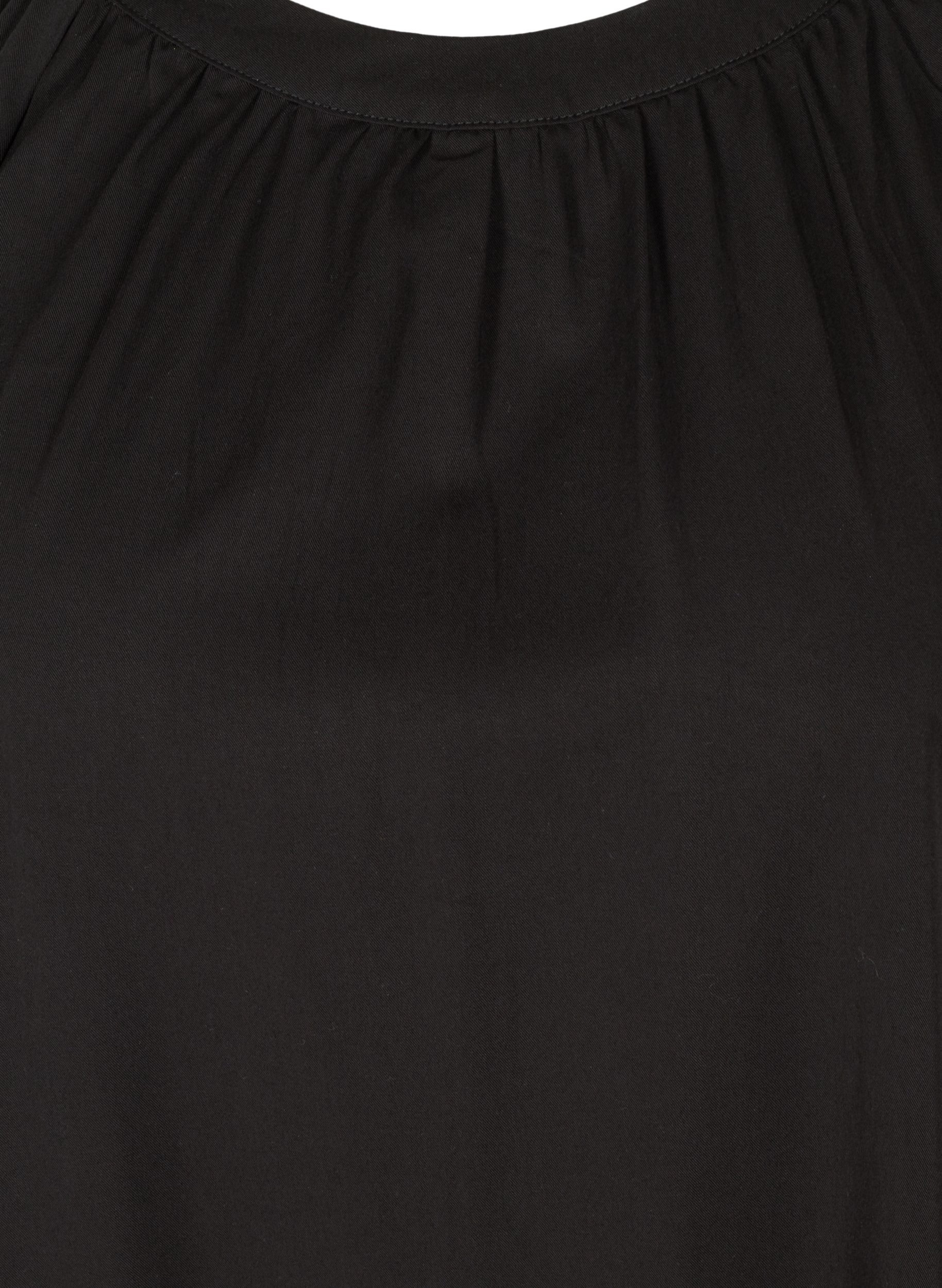 Langærmet tunika i viskosemix, Black, Packshot image number 2