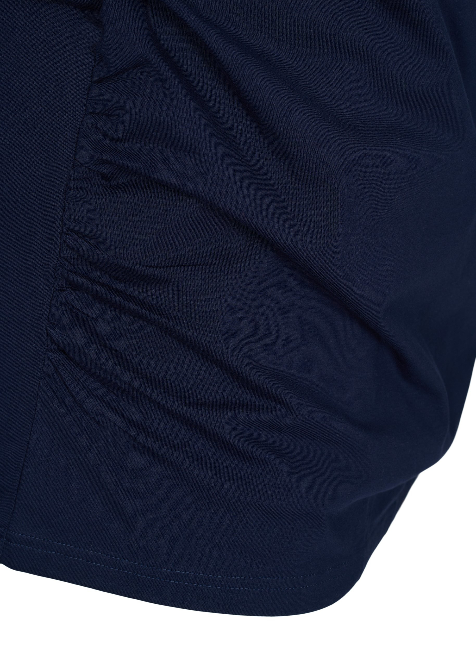Bomulds bluse med 3/4 ærmer og wrap, Night Sky, Packshot image number 3