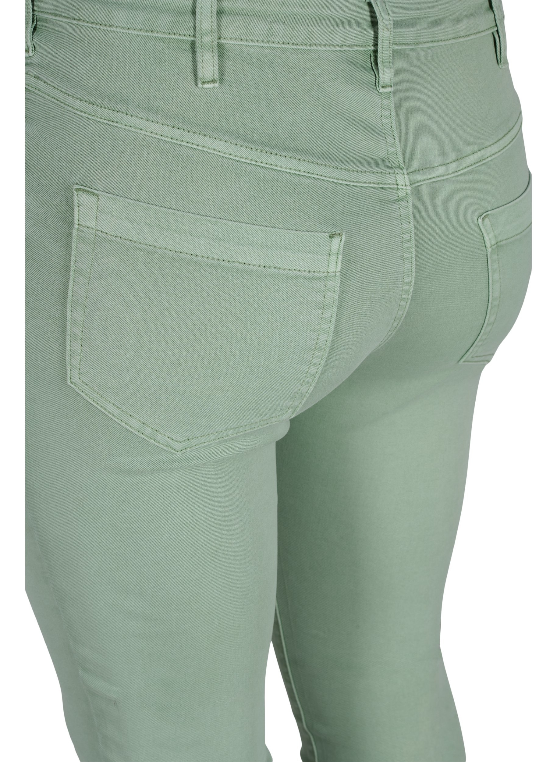 Super slim Amy jeans med høj talje, Frosty Green, Packshot image number 3