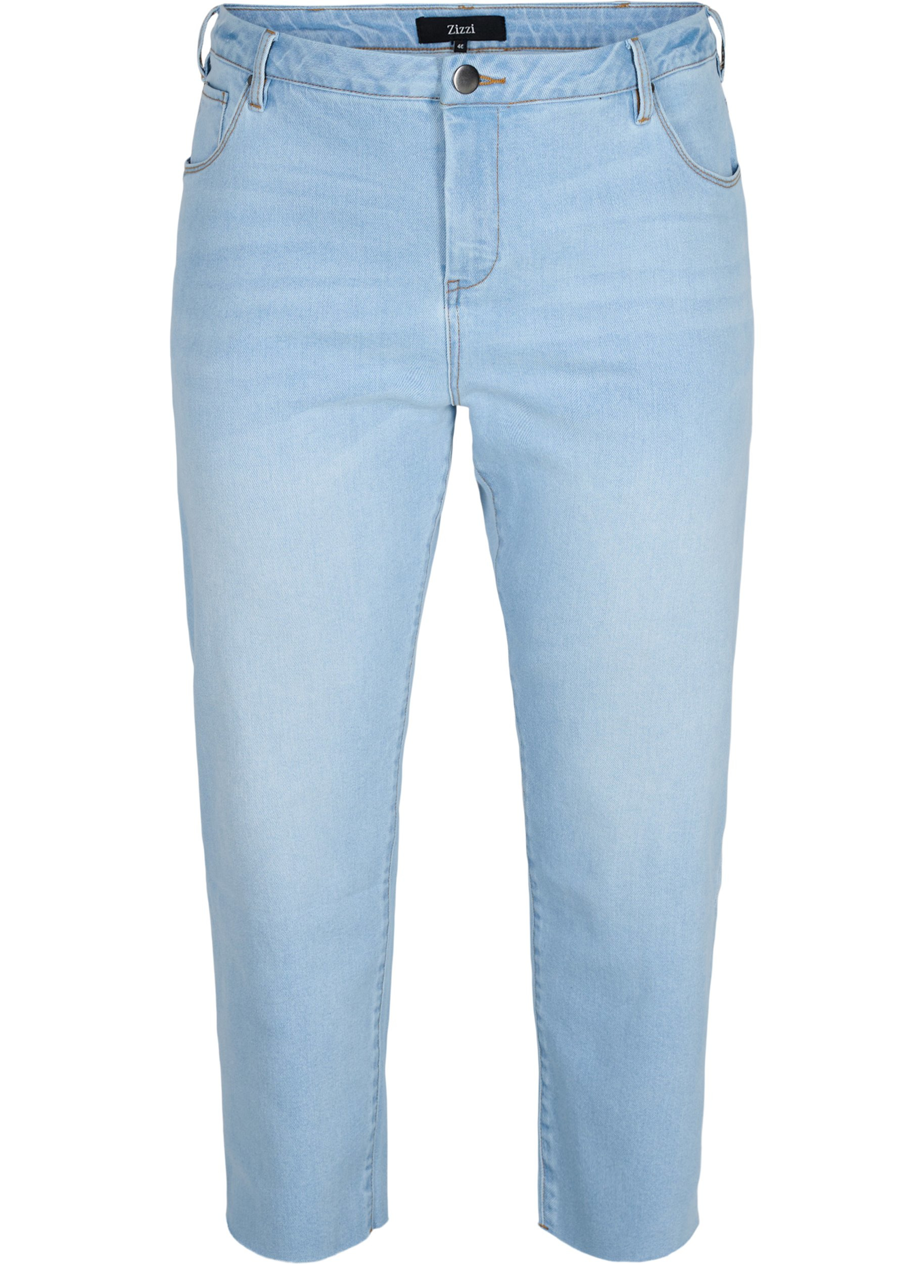 7/8 jeans med rå kanter og høj talje, Super L.Blue Denim