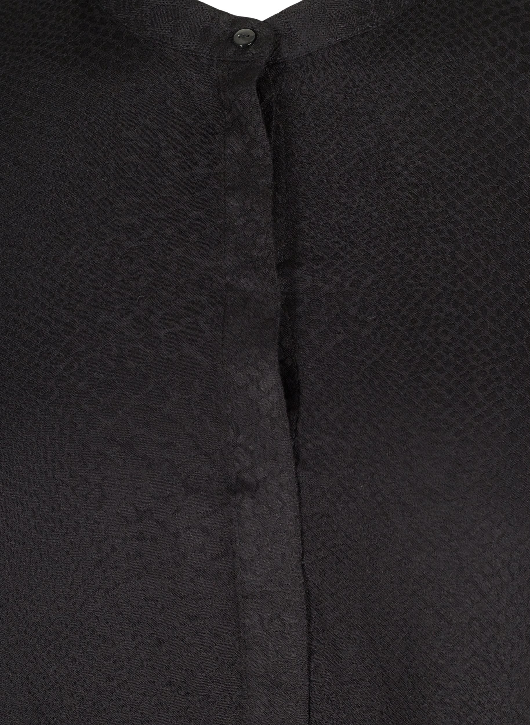 Viskose tunika med knapper a-form, Black, Packshot image number 2