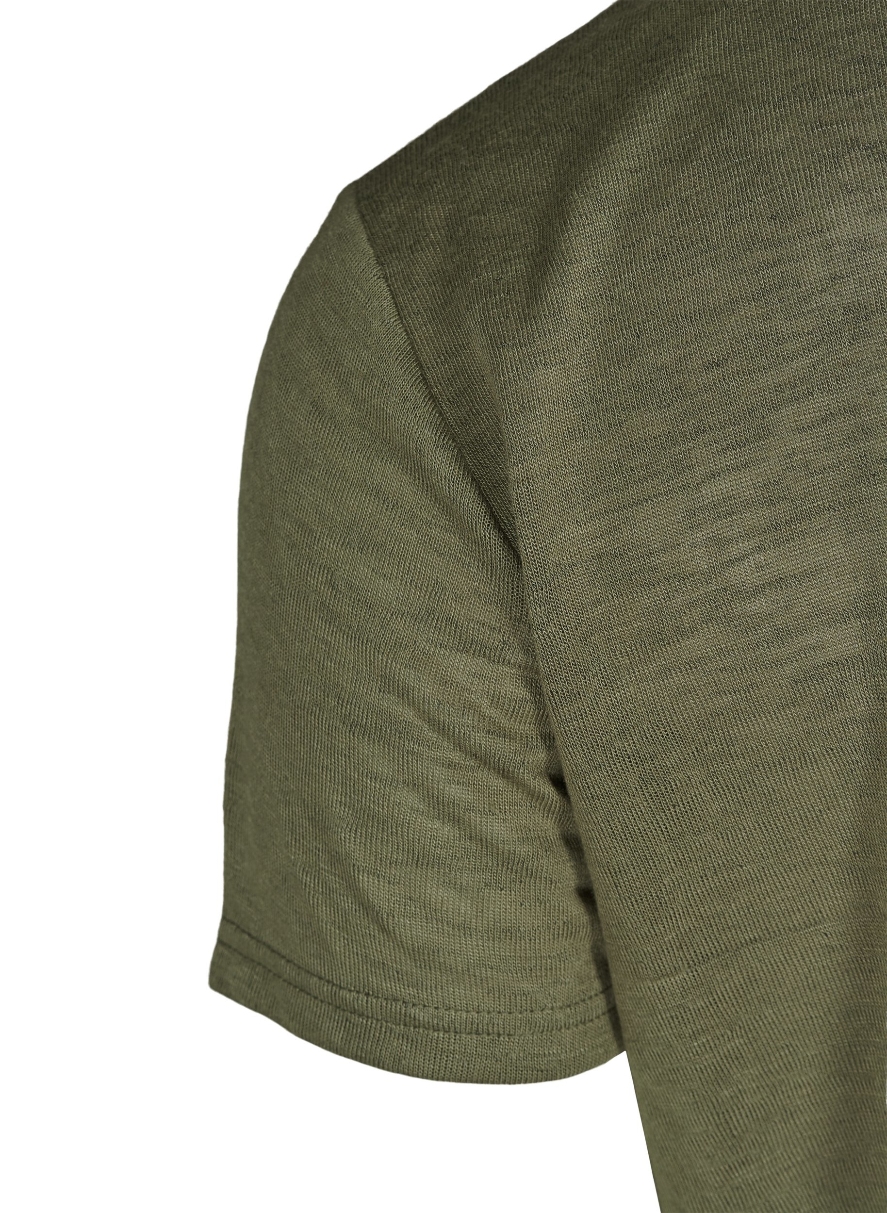 Kortærmet t-shirt med knapper , Ivy green, Packshot image number 3