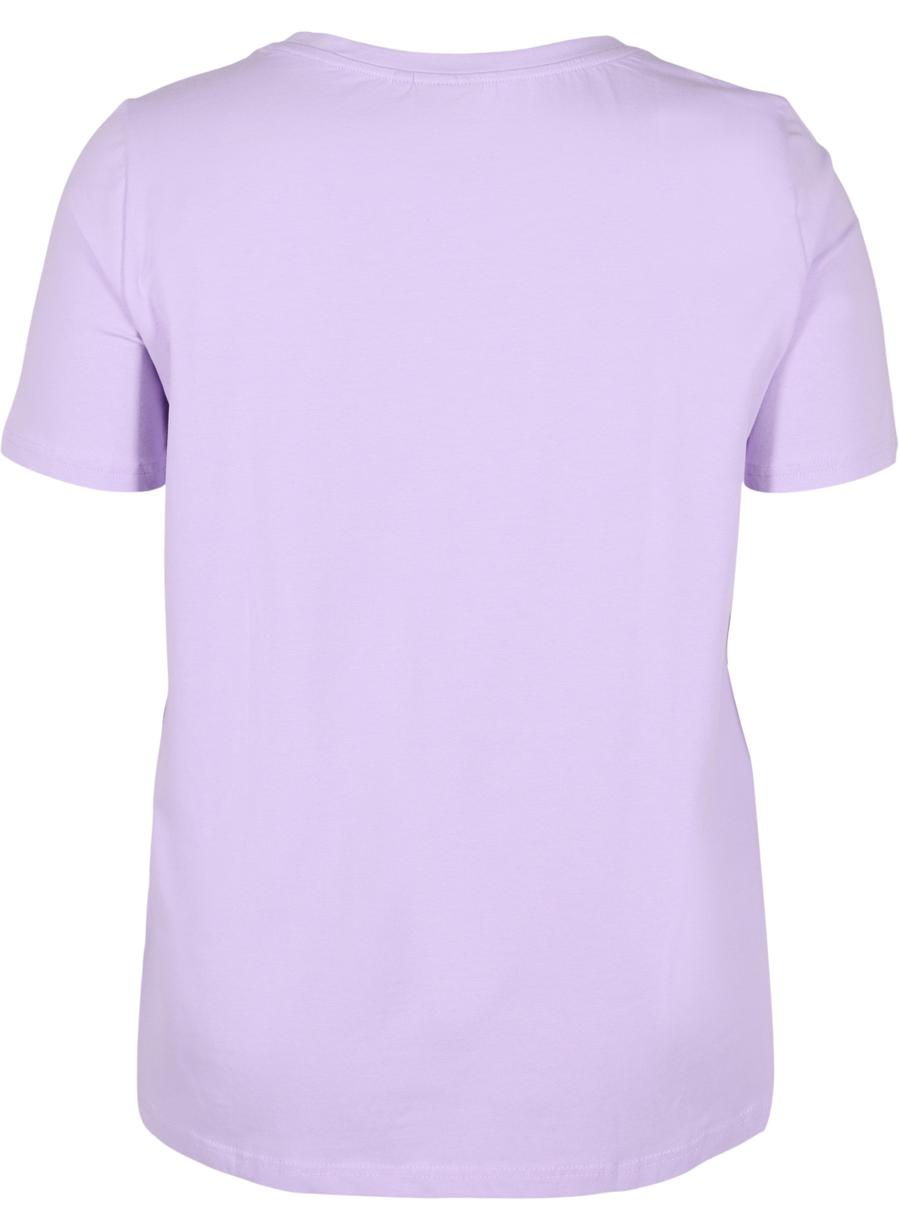 Kortærmet bomulds t-shirt med tryk,  Lavender LAMOUR, Packshot image number 1