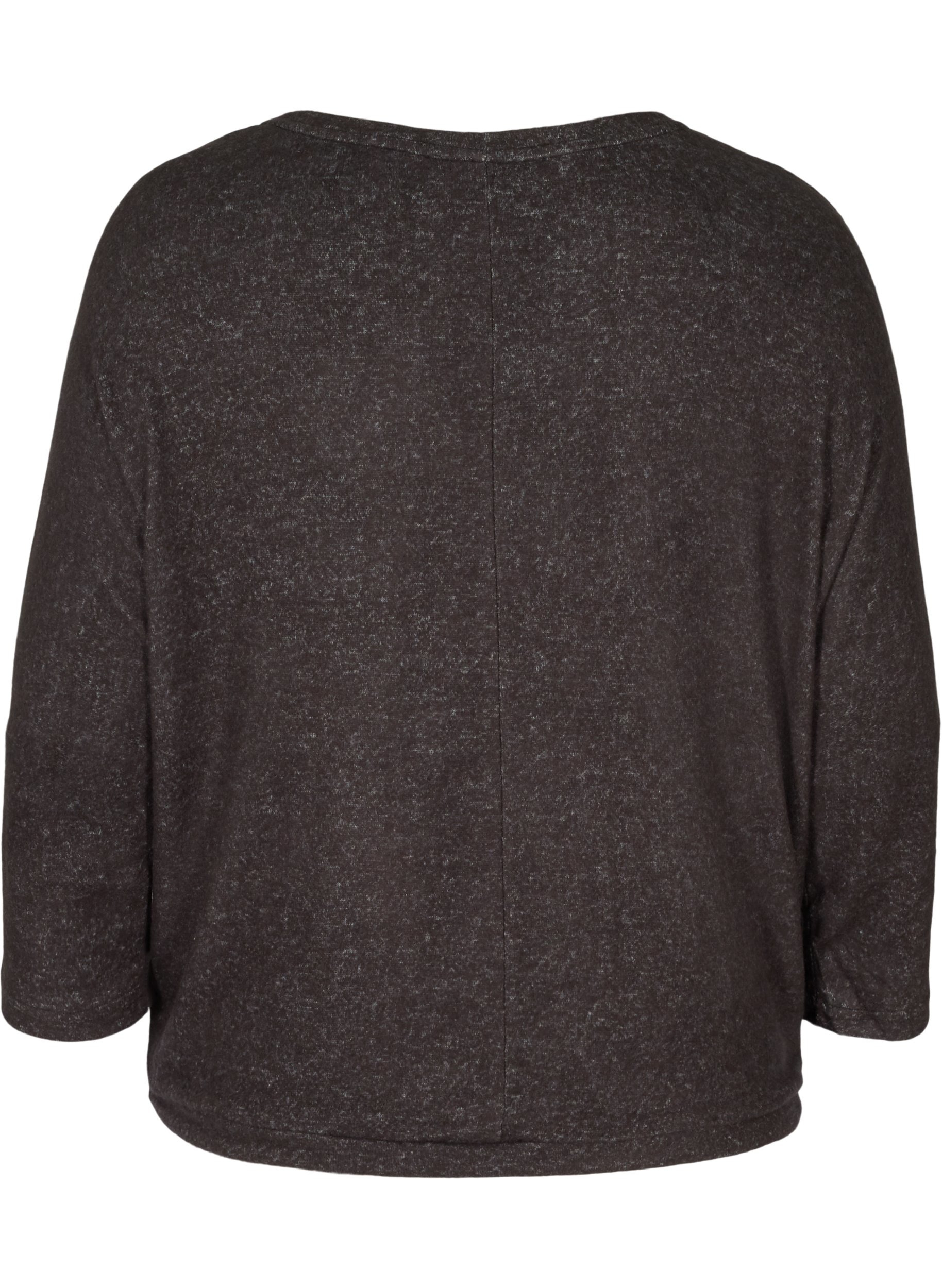 Meleret bluse med justerbar bund, Dark Grey Melange, Packshot image number 1