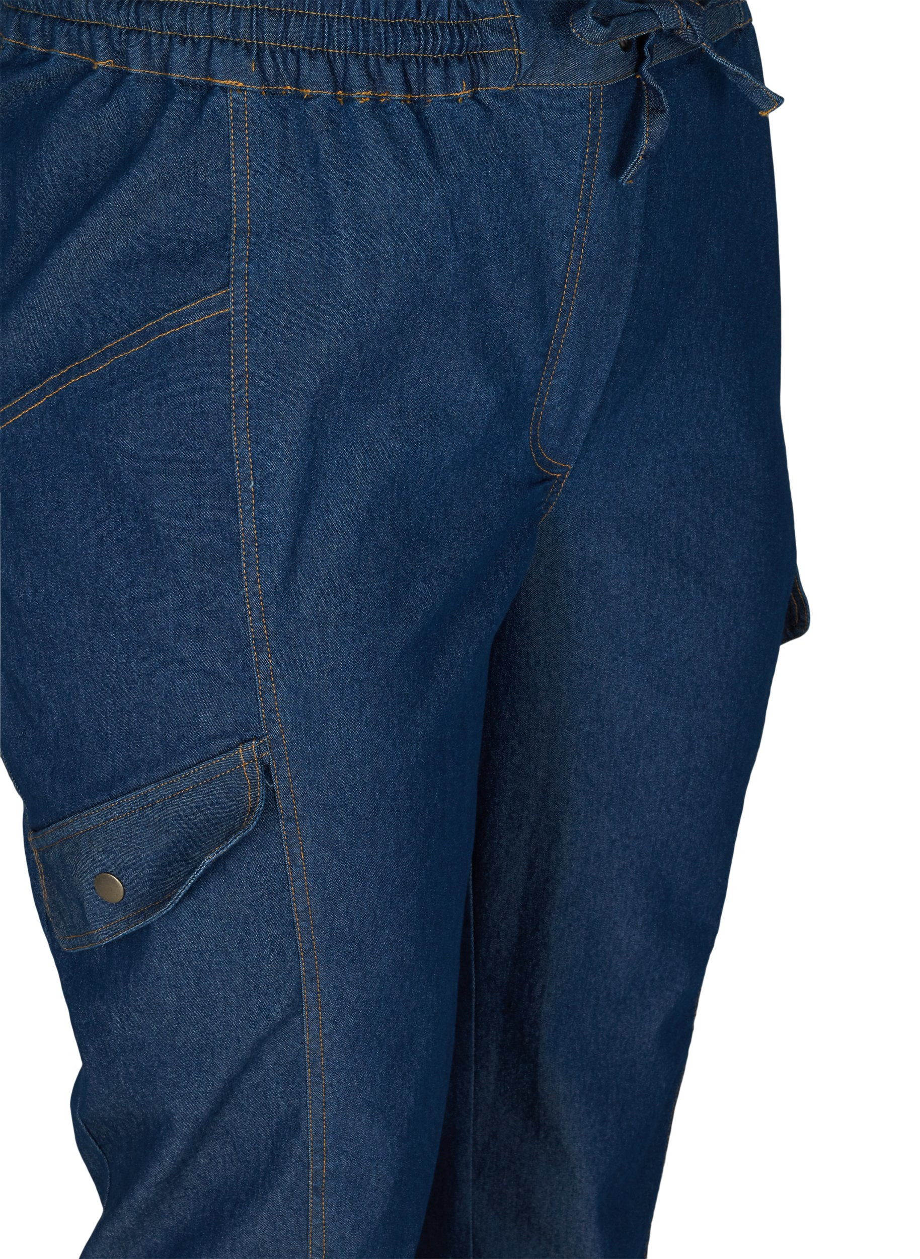 Løse jeans med snøre, Medium Blue, Packshot image number 2