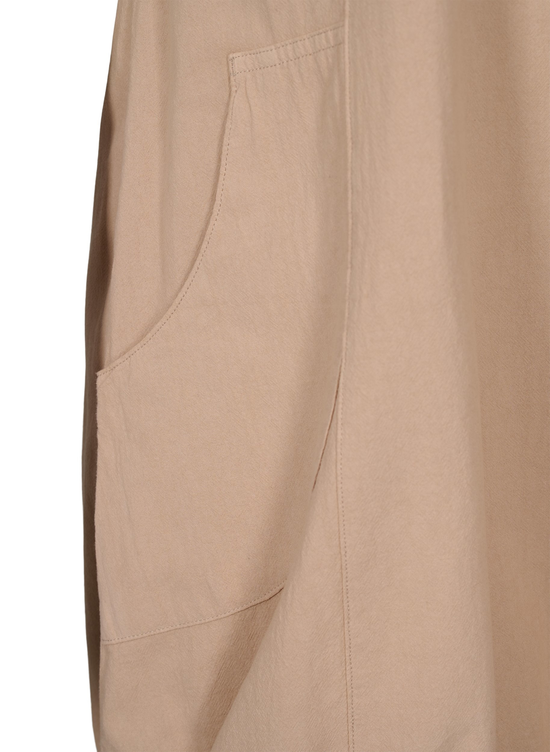 Kortærmet kjole i bomuld, Light Taupe, Packshot image number 3