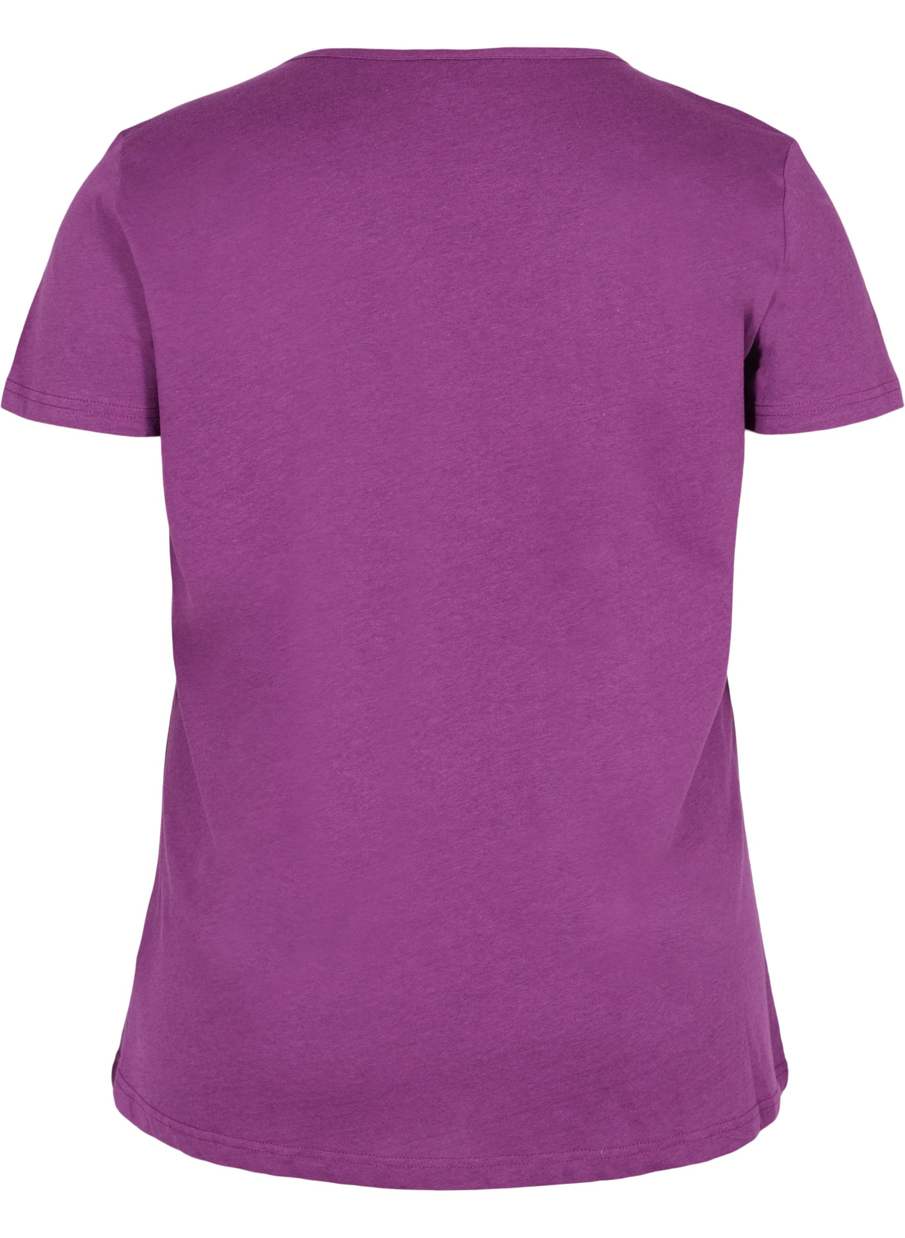 Kortærmet t-shirt med v-hals og mesh, Gloxinia, Packshot image number 1