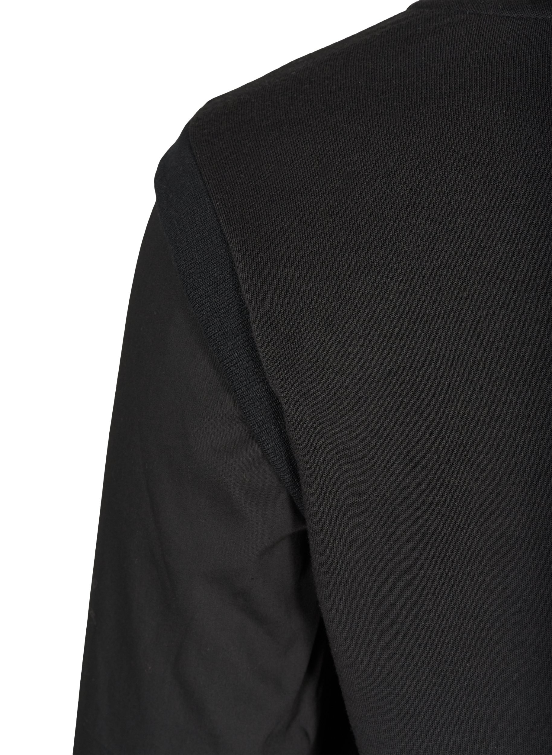 Sweatshirt med lange ærmer og ribkanter, Black, Packshot image number 3