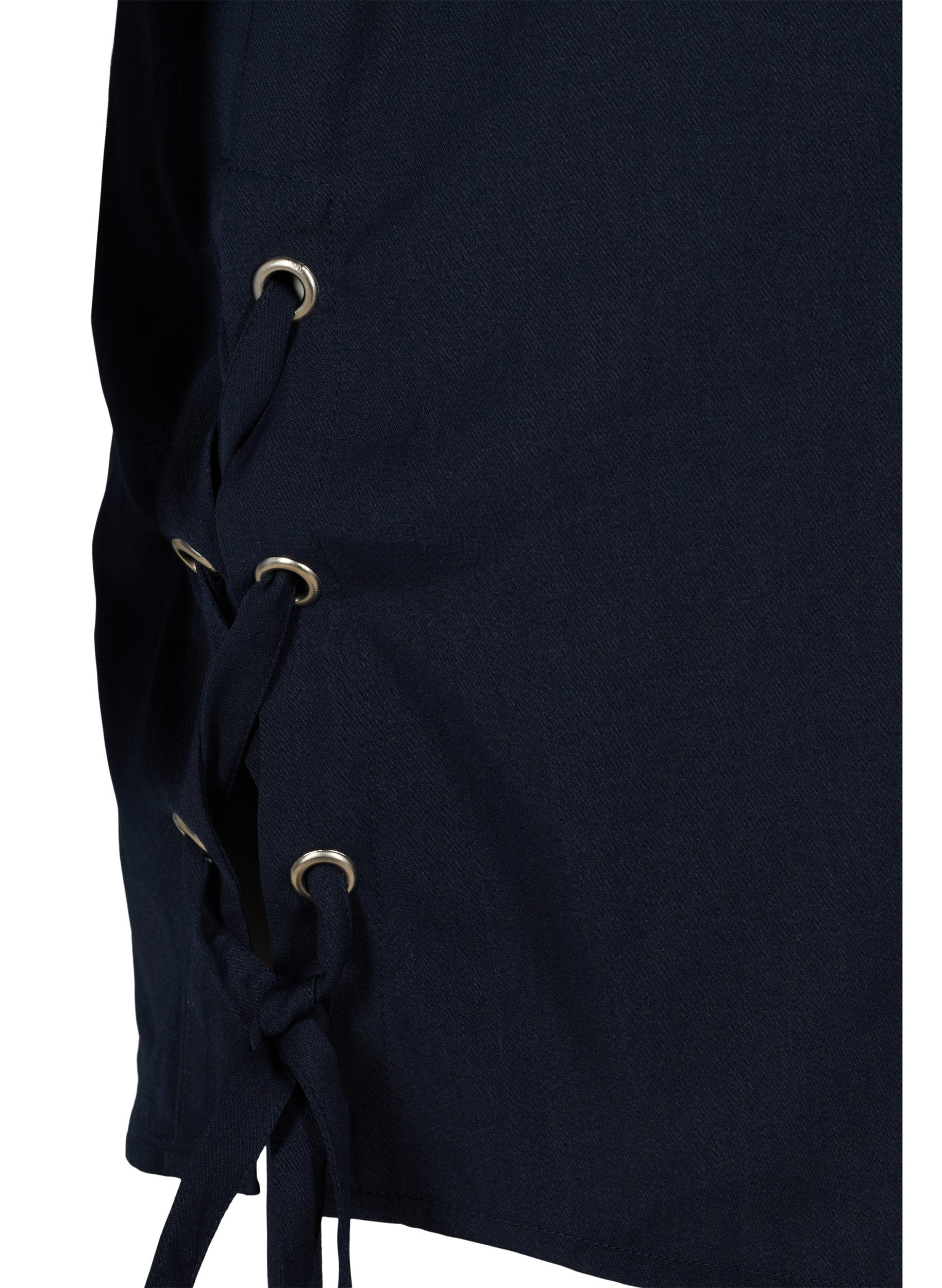 Kjole med v-udskæring og snøre detaljer, Medieval Blue, Packshot image number 3