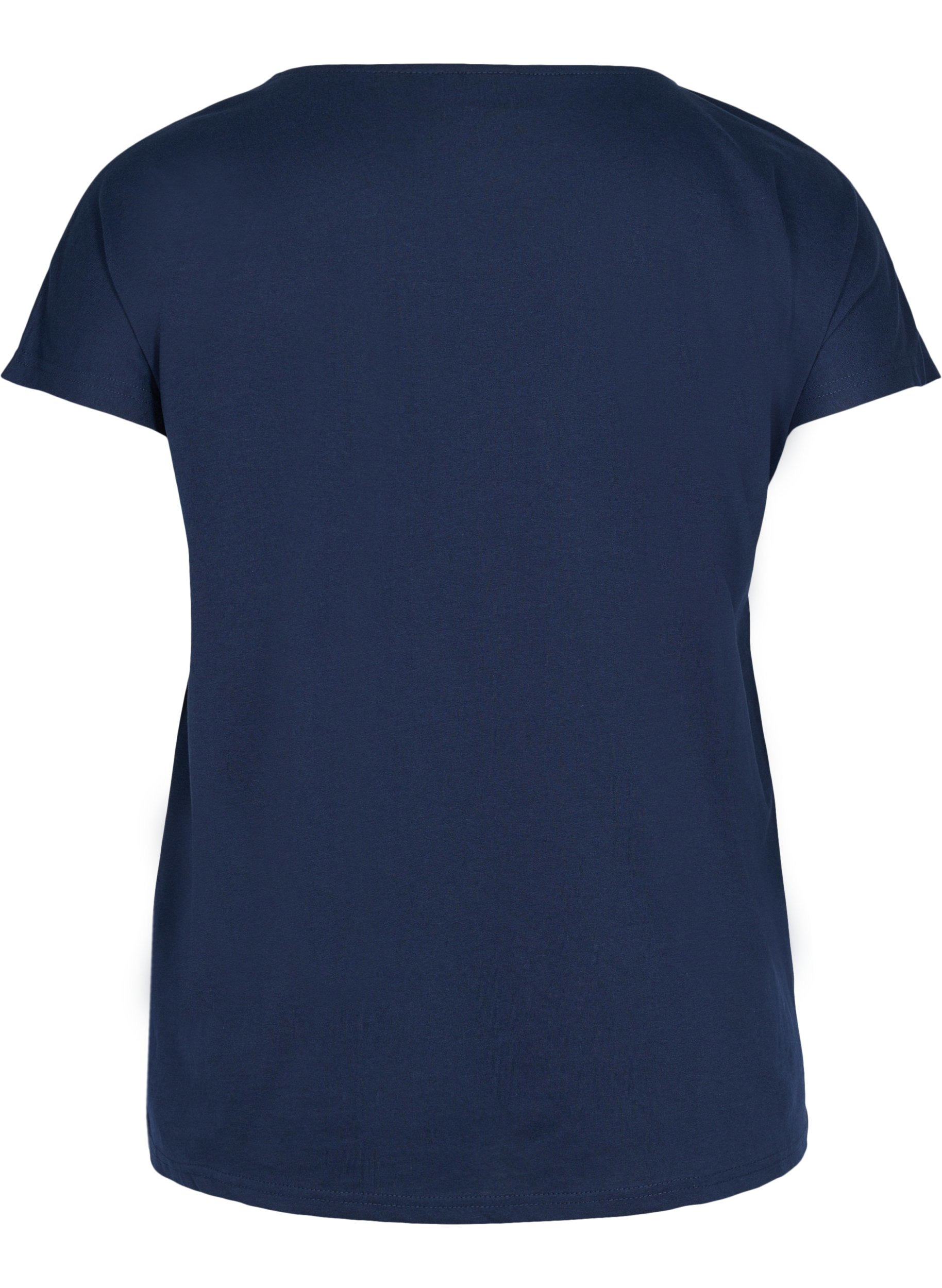 T-shirt i bomuldsmix, Navy Blazer, Packshot image number 1