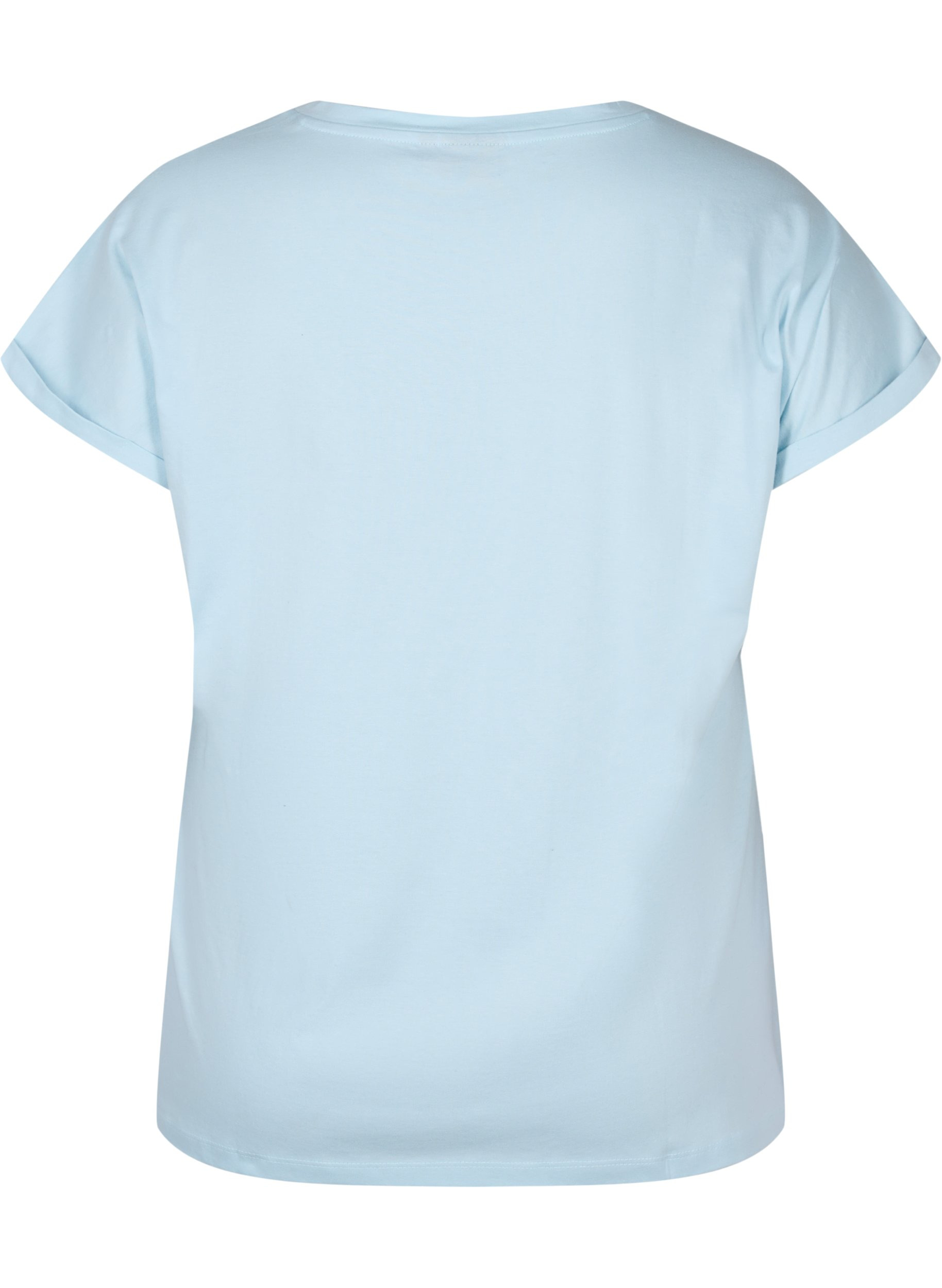 Bomulds t-shirt med broderi anglaise, Winter Sky, Packshot image number 1