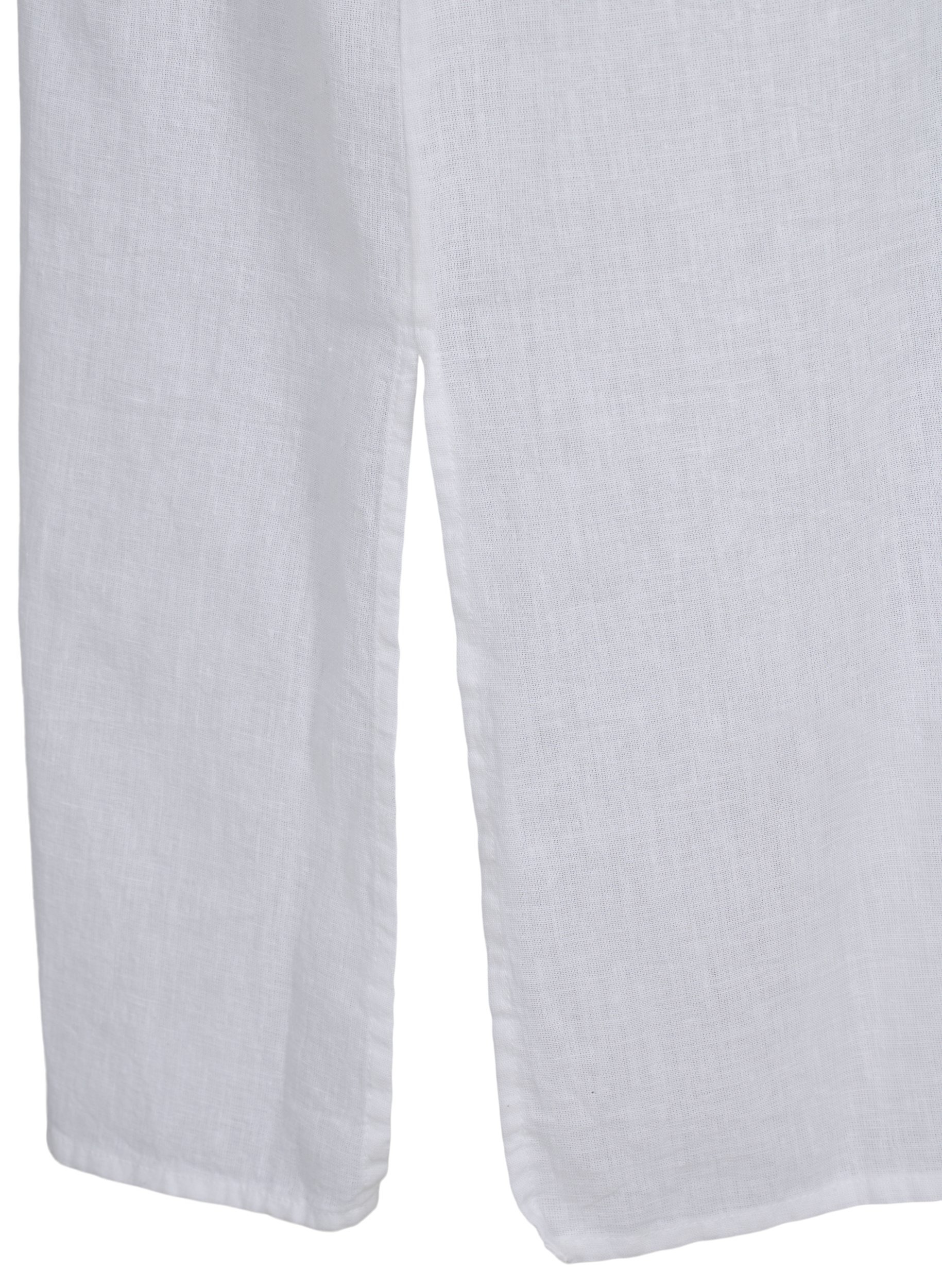 Lang skjortekjole med korte ærmer, White, Packshot image number 3