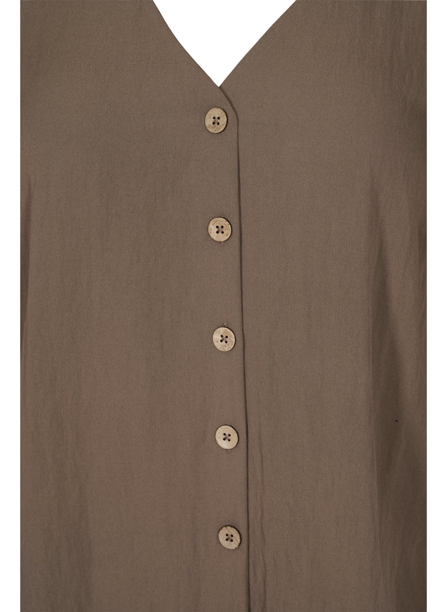 Viskose bluse med knapper og v-hals, Falcon, Packshot image number 2