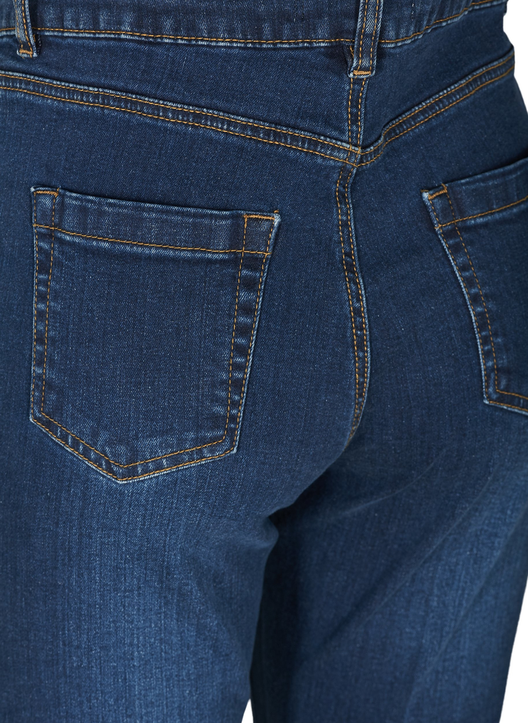Højtaljet Ellen bootcut jeans, Dark blue denim, Packshot image number 3