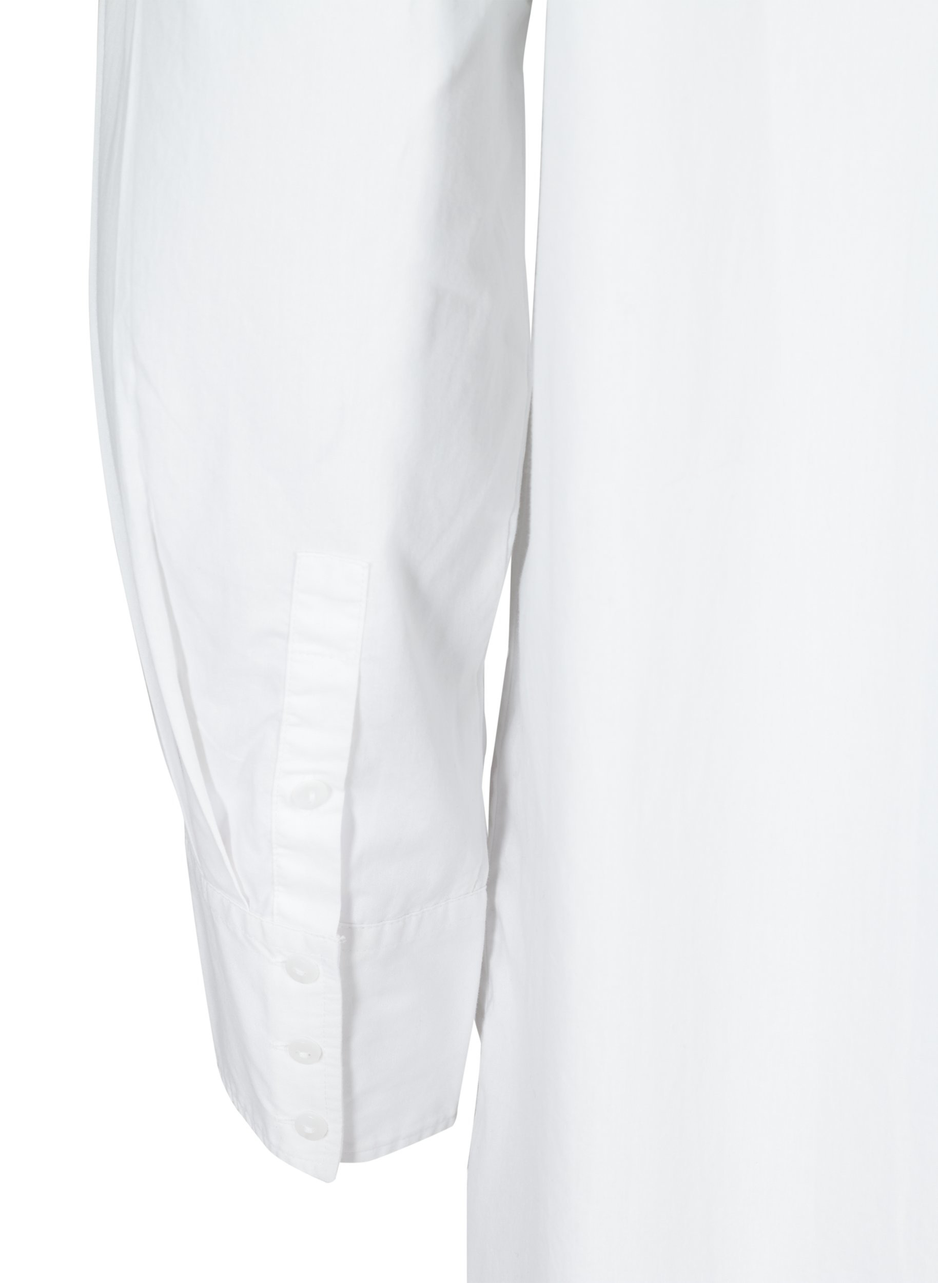 Lang bomulds skjorte med brystlomme, White, Packshot image number 3
