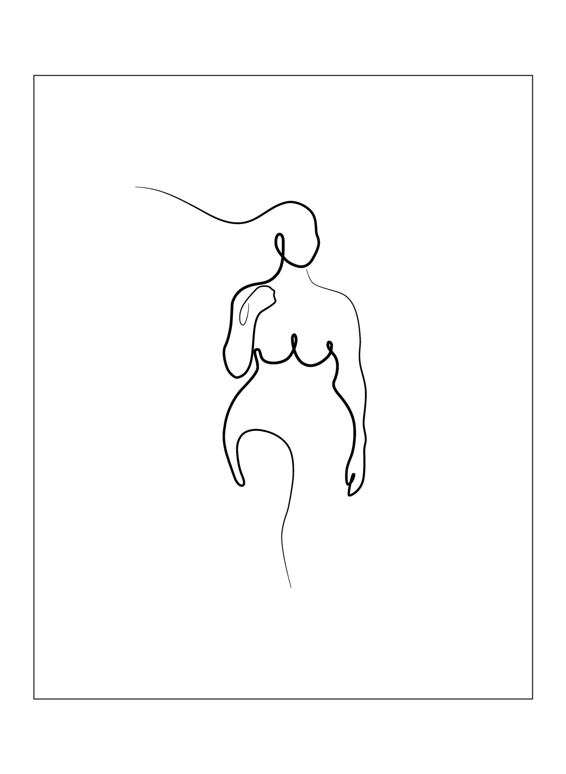 Plakat med kvinde silhuet, Poster 1 Woman Whi, Packshot