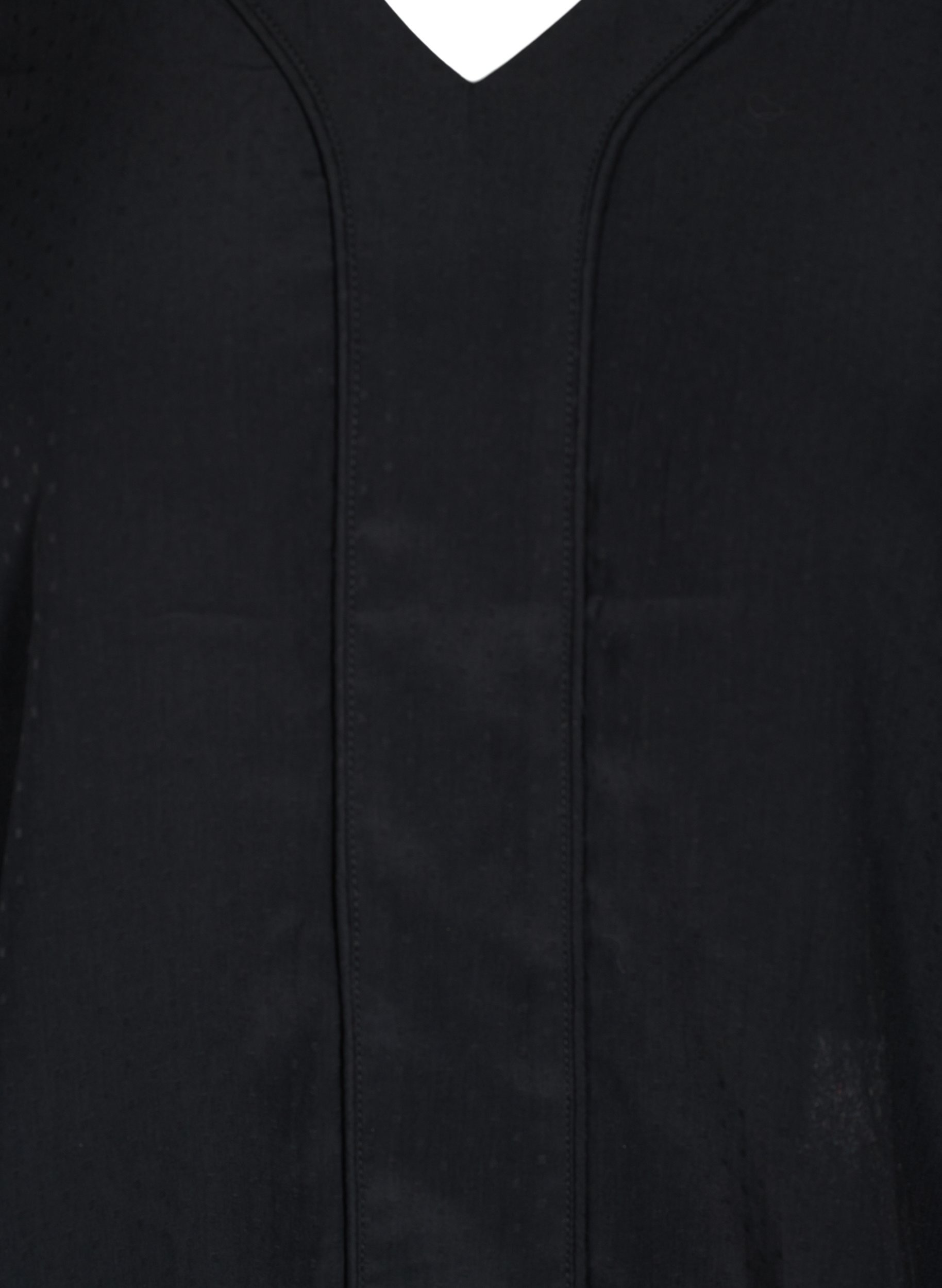 Bluse med v-udskæring og smock, Black, Packshot image number 2