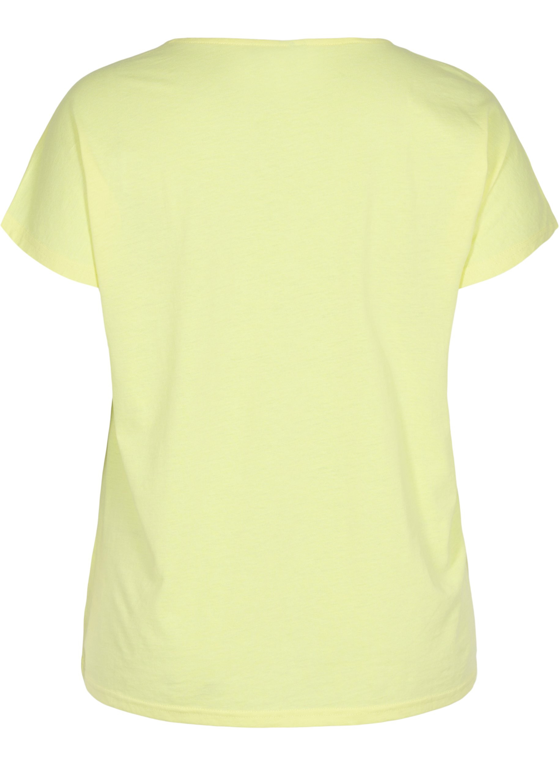 T-shirt i bomuldsmix, Pale Banana, Packshot image number 1