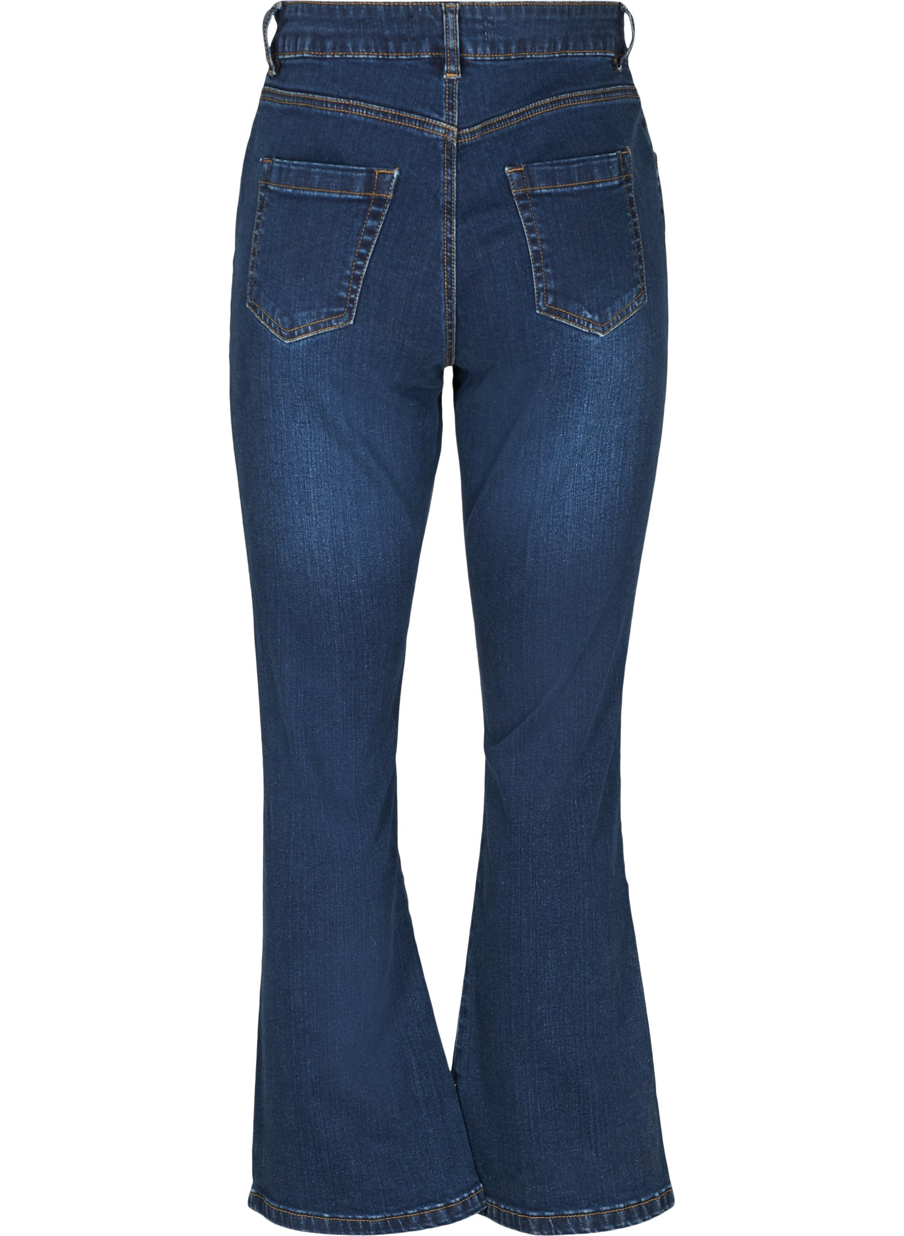Højtaljet Ellen bootcut jeans, Dark blue denim, Packshot image number 1