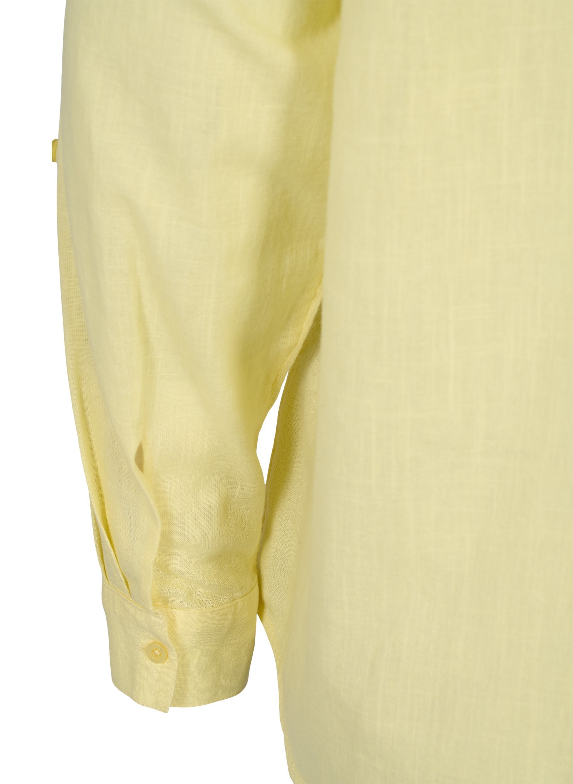 Skjortebluse i bomuld med v-udskæring, Yellow, Packshot image number 3