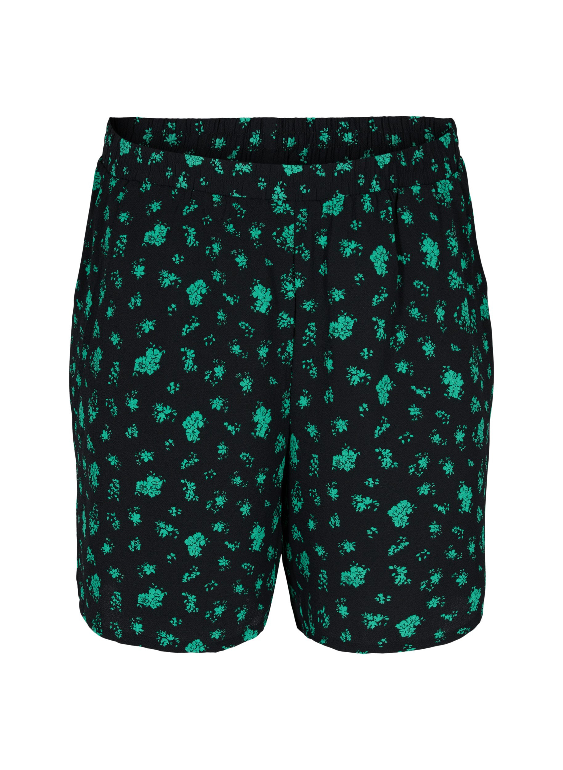 Printede shorts med lommer, Green Flower AOP, Packshot image number 0