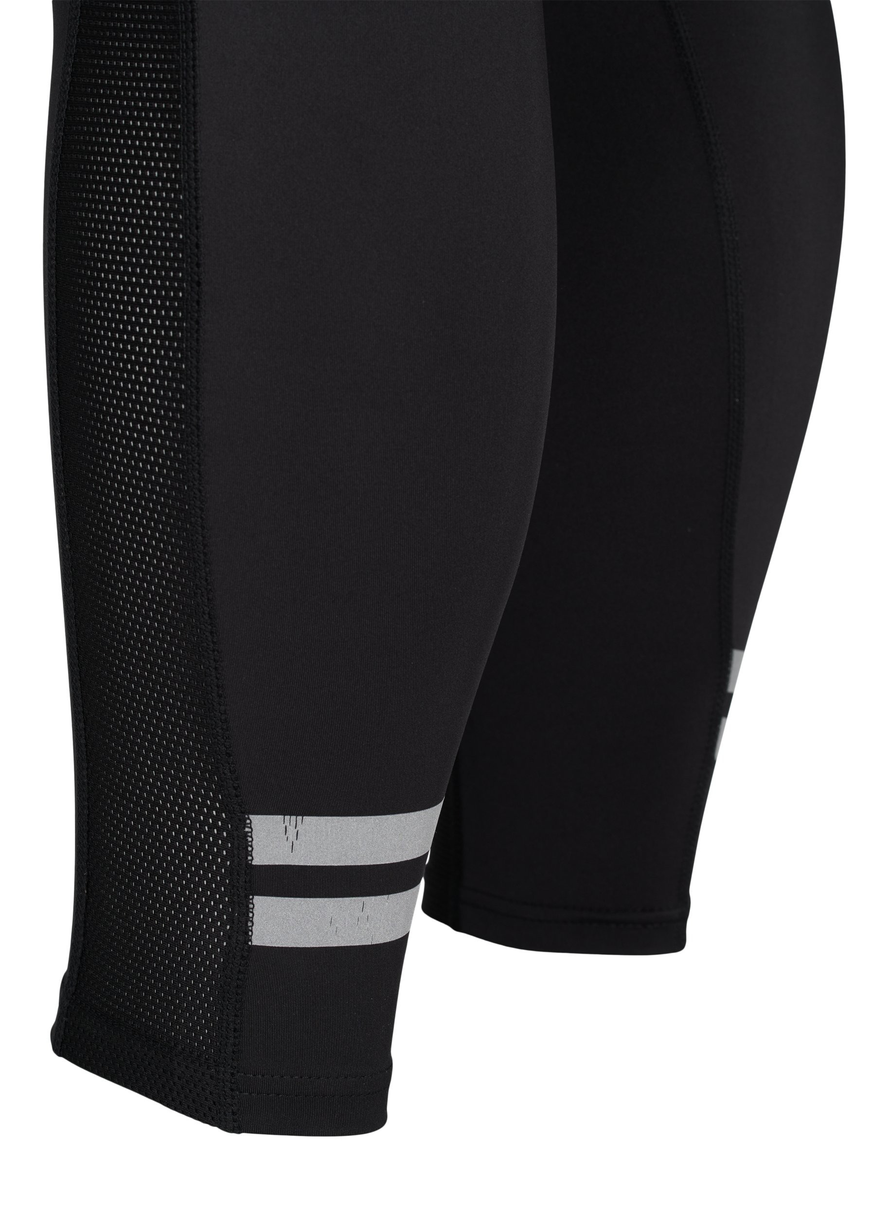 Cropped træningstights med reflex og lomme, Black/Reflex Lines, Packshot image number 3