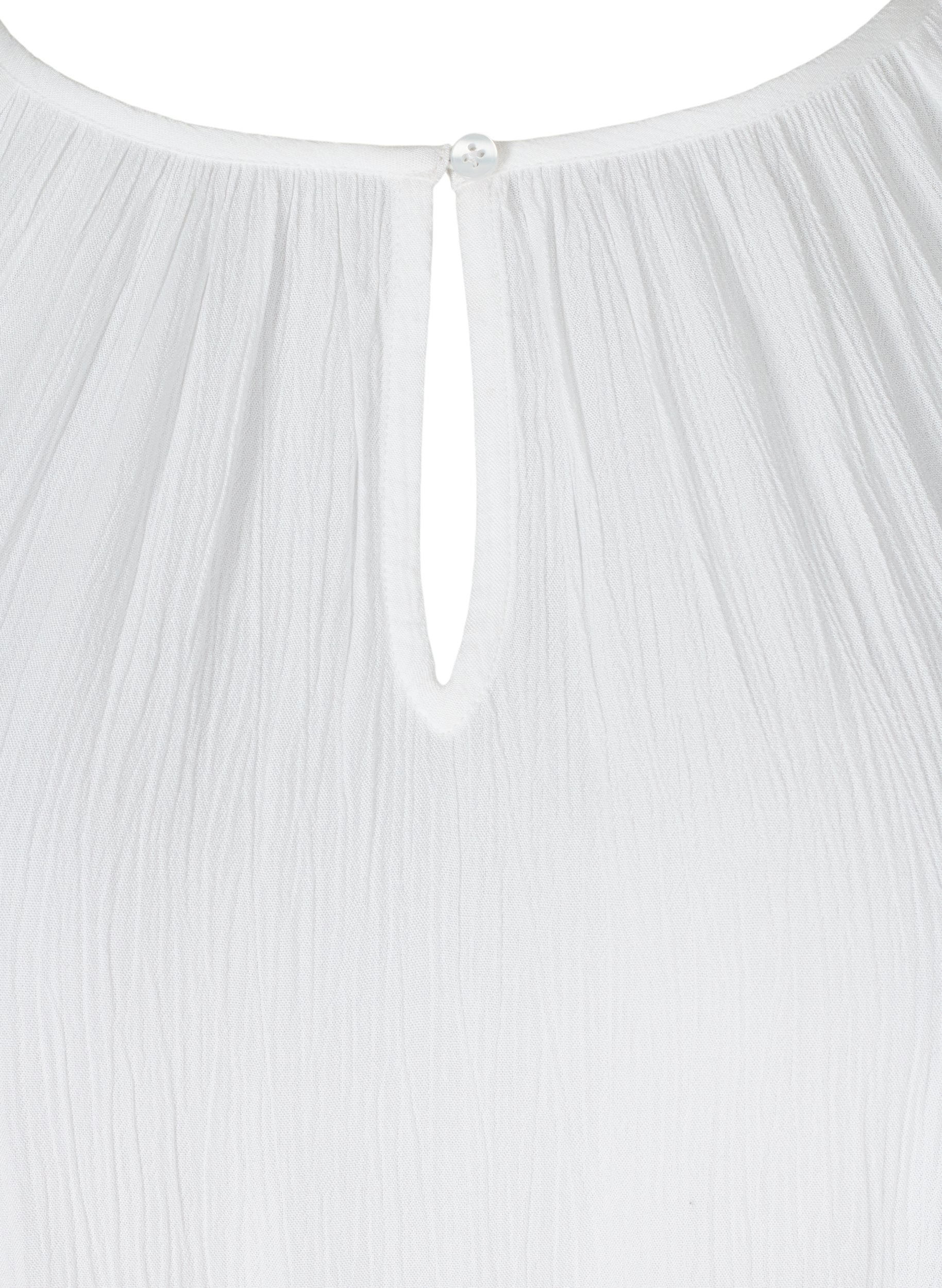 Viskose tunika med 3/4 ærmer, Bright White, Packshot image number 2