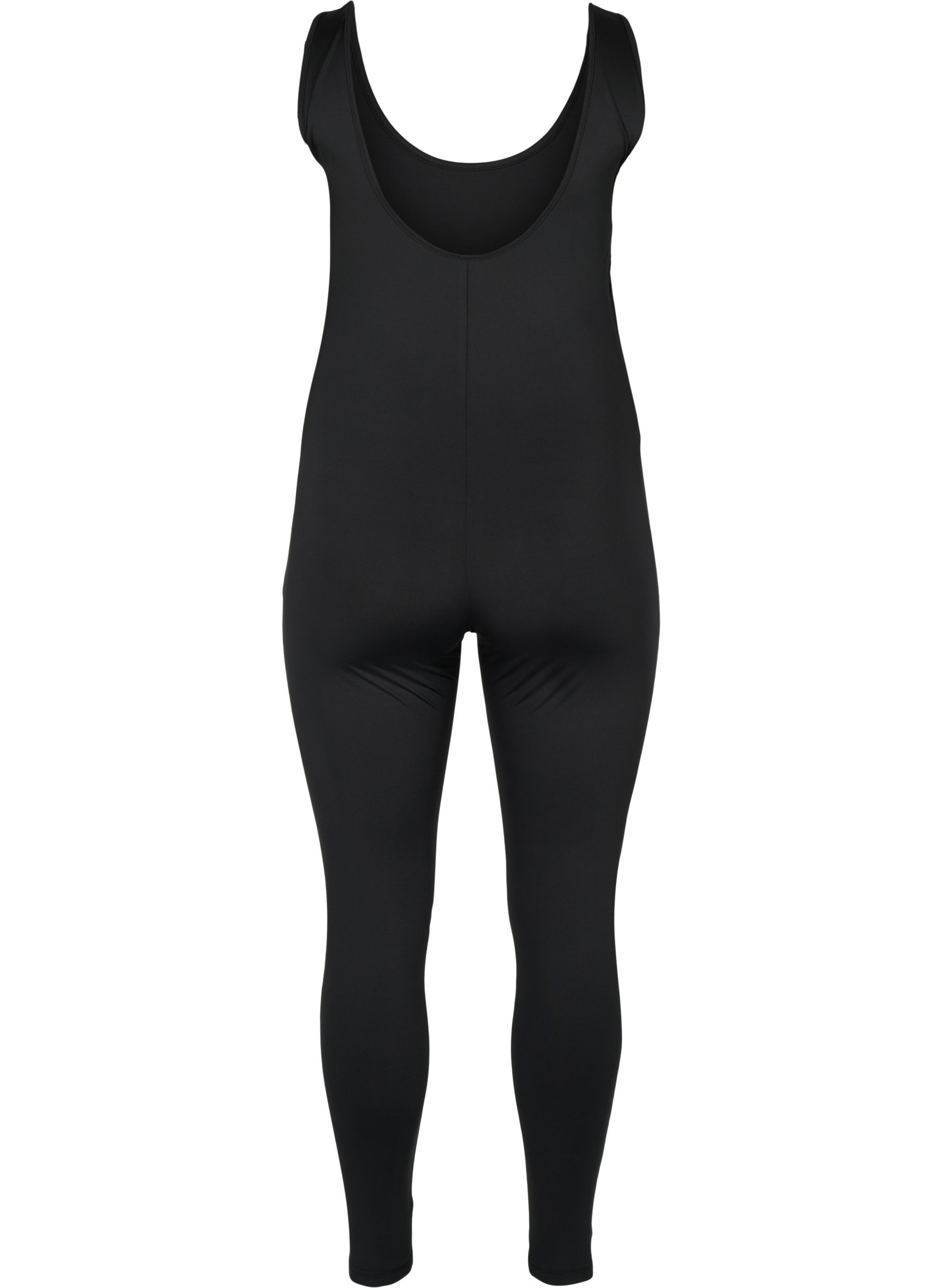 Tætsiddende trænings jumpsuit, Black, Packshot image number 1