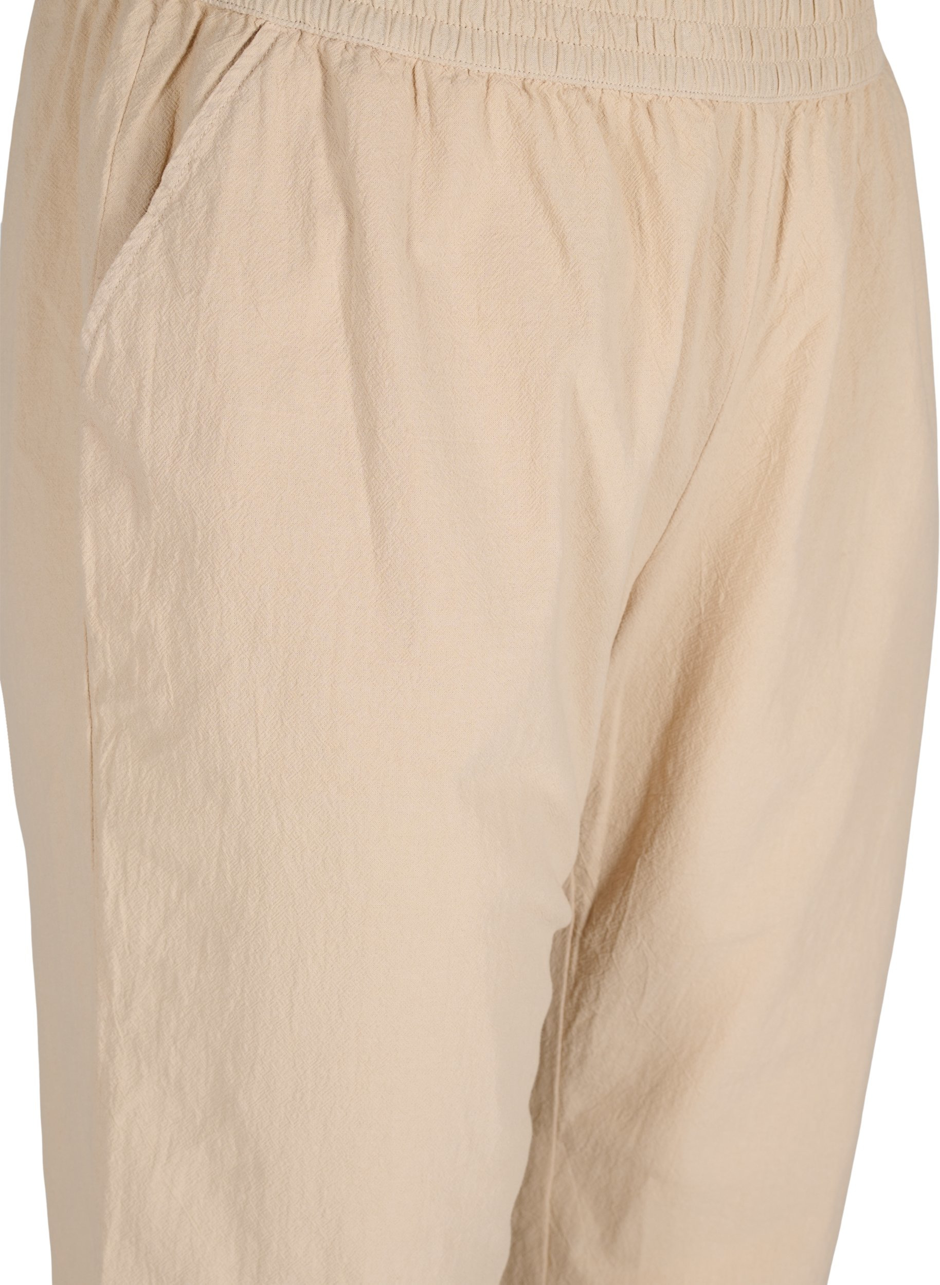 Cropped bukser i bomuld, Oxford Tan, Packshot image number 2