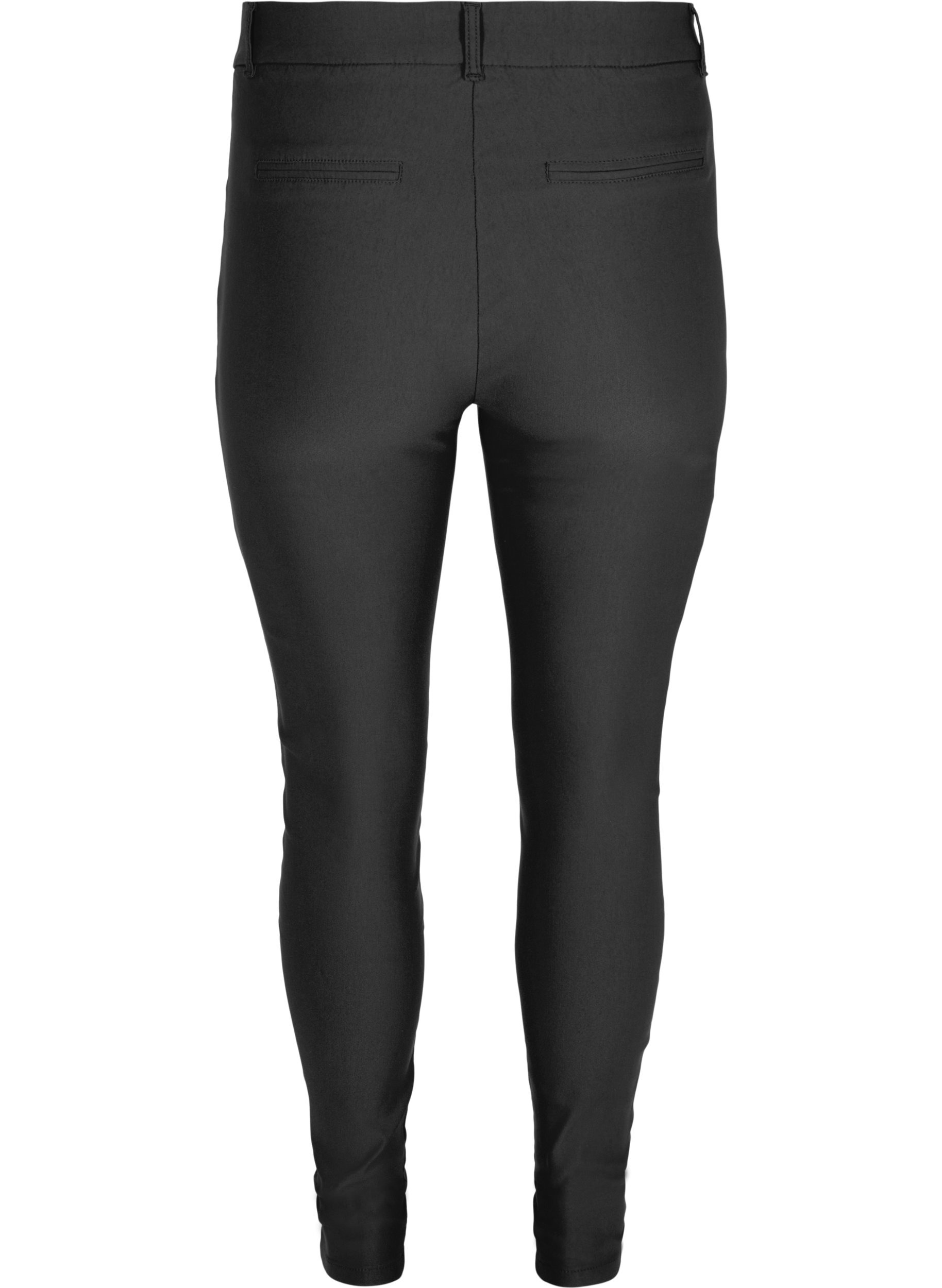 Cropped bukser med let shine, Black, Packshot image number 1