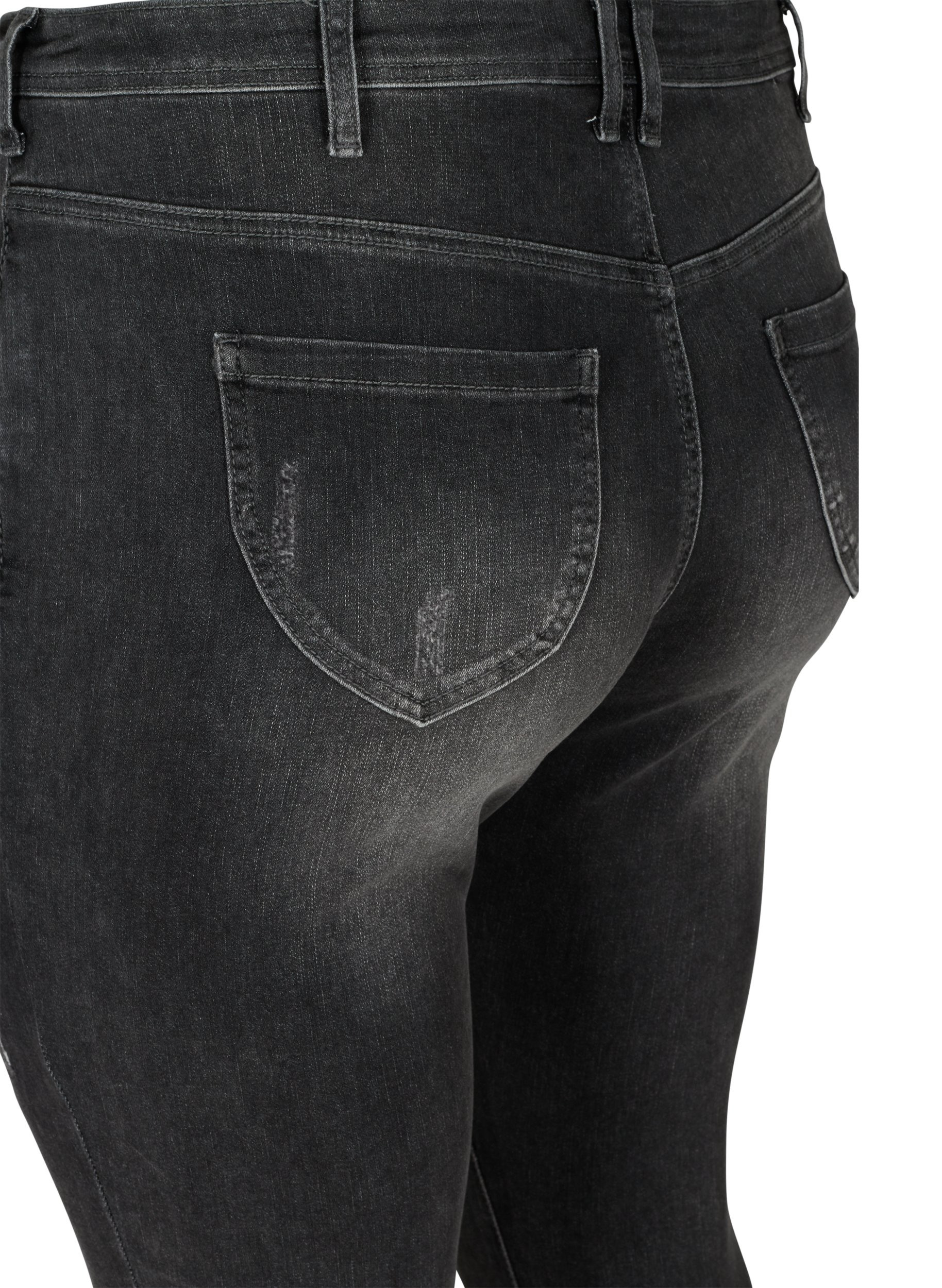Super slim Amy jeans med slid, Grey Denim, Packshot image number 3