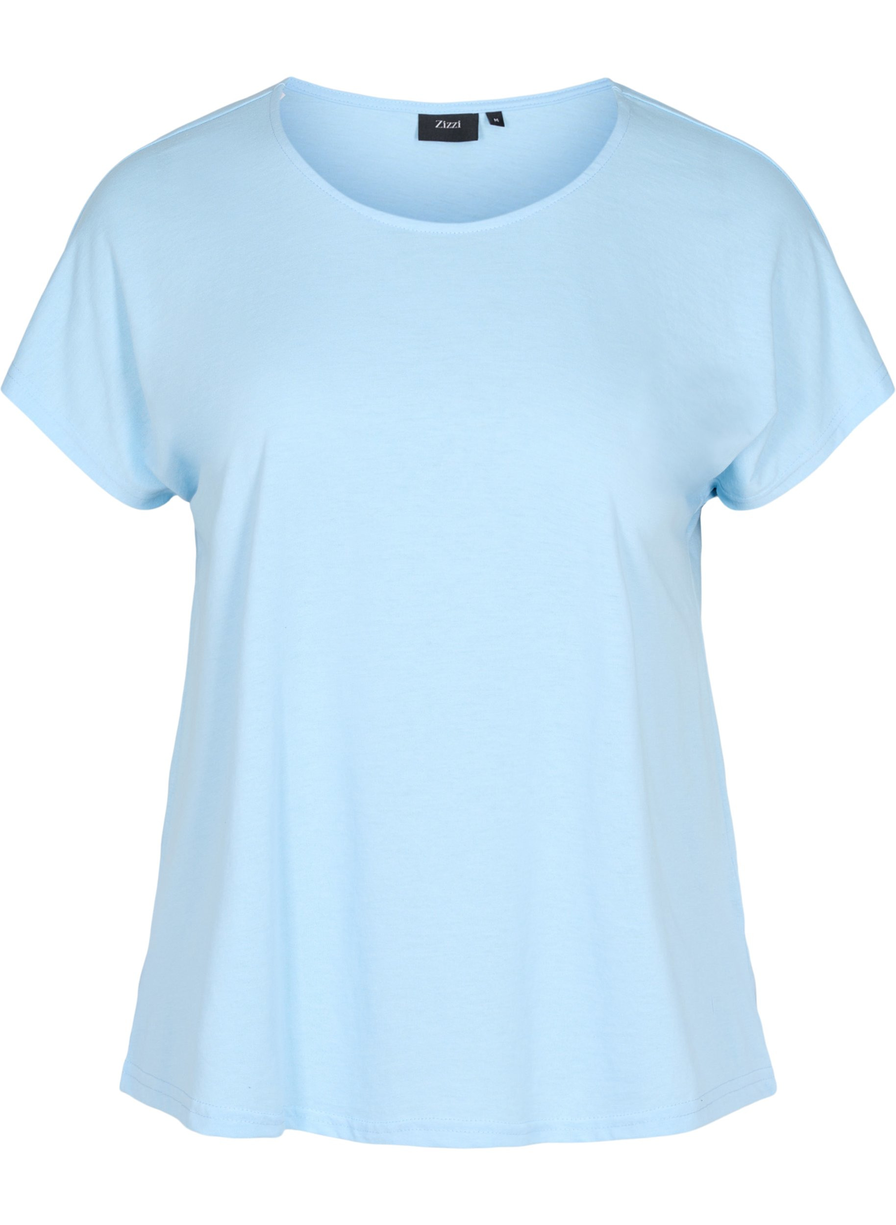 T-shirt i bomuldsmix, Chambray Blue