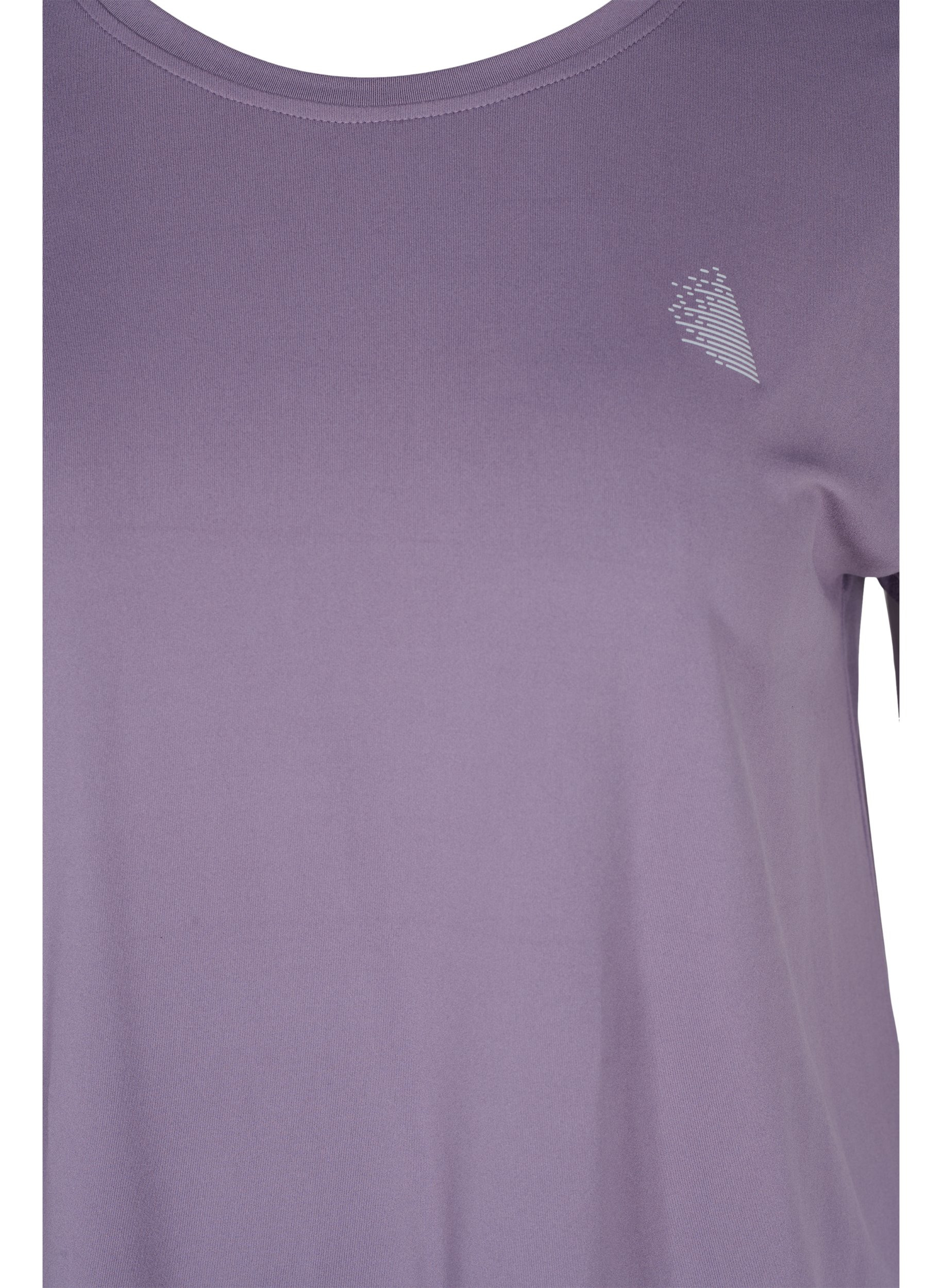 Ensfarvet trænings t-shirt, Purple Sage, Packshot image number 2