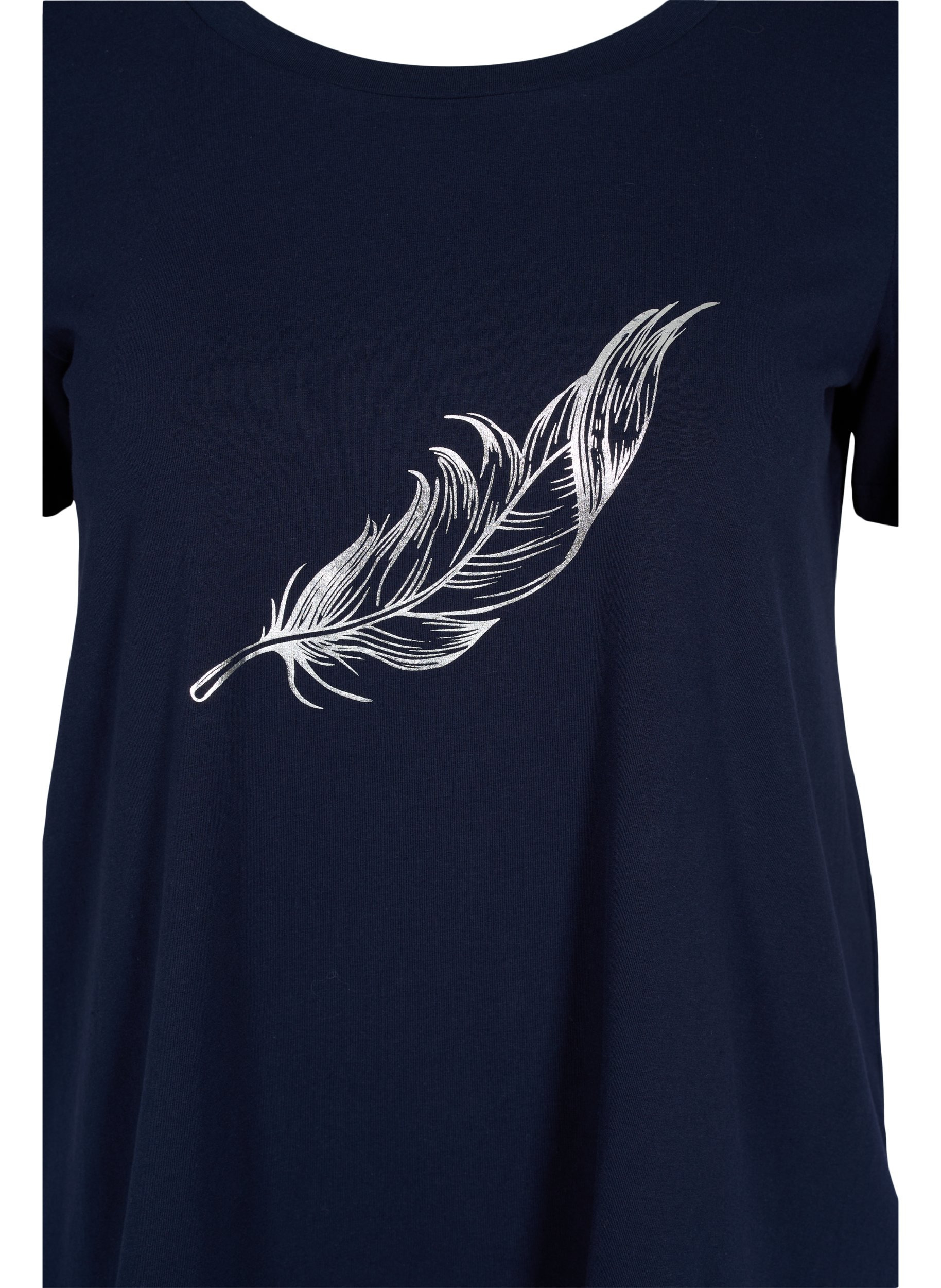 Kortærmet bomulds t-shirt med tryk, Night Sky w. silver , Packshot image number 2