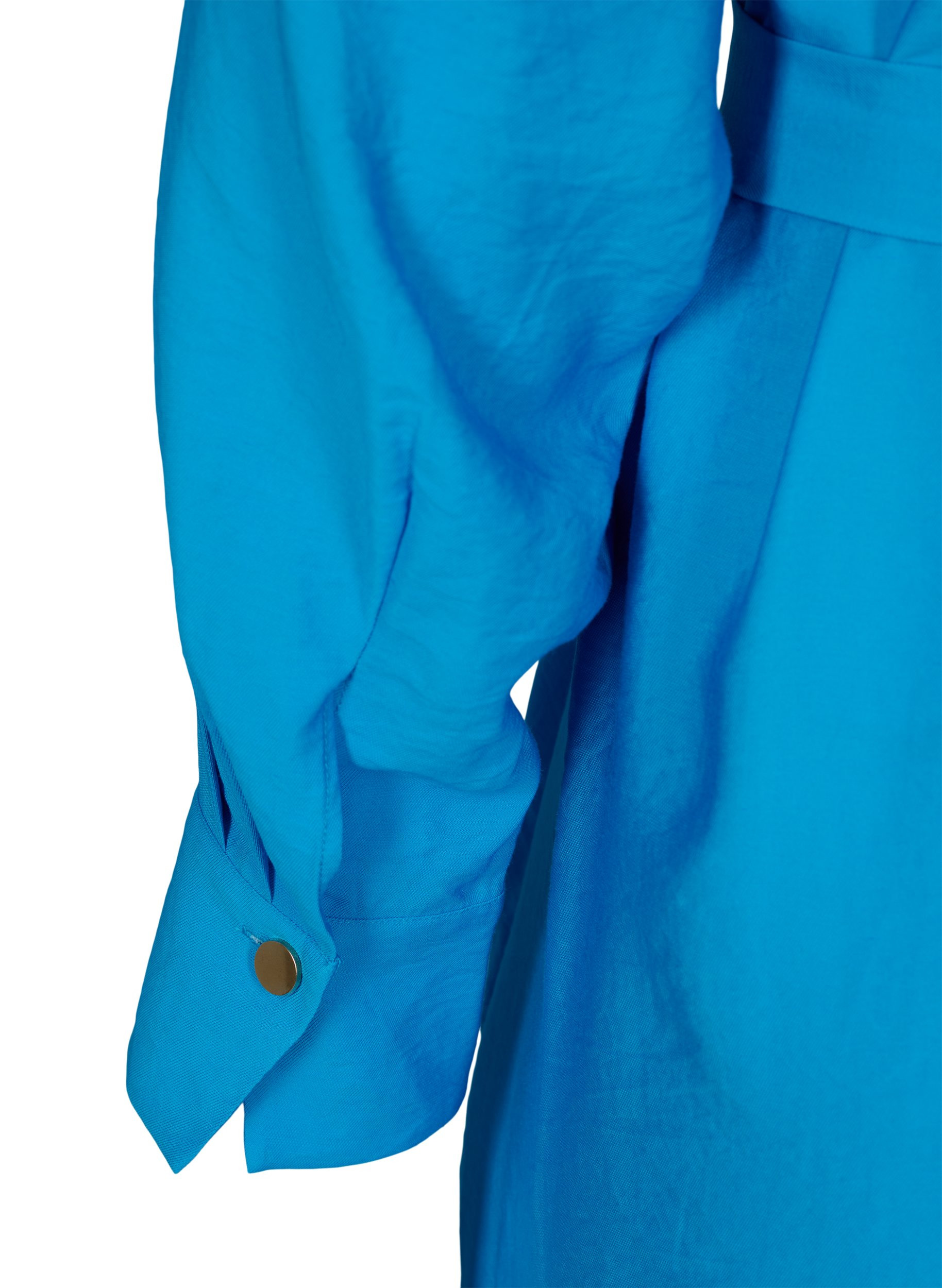 Viskose skjortekjole med taljebælte, Dresden Blue, Packshot image number 3
