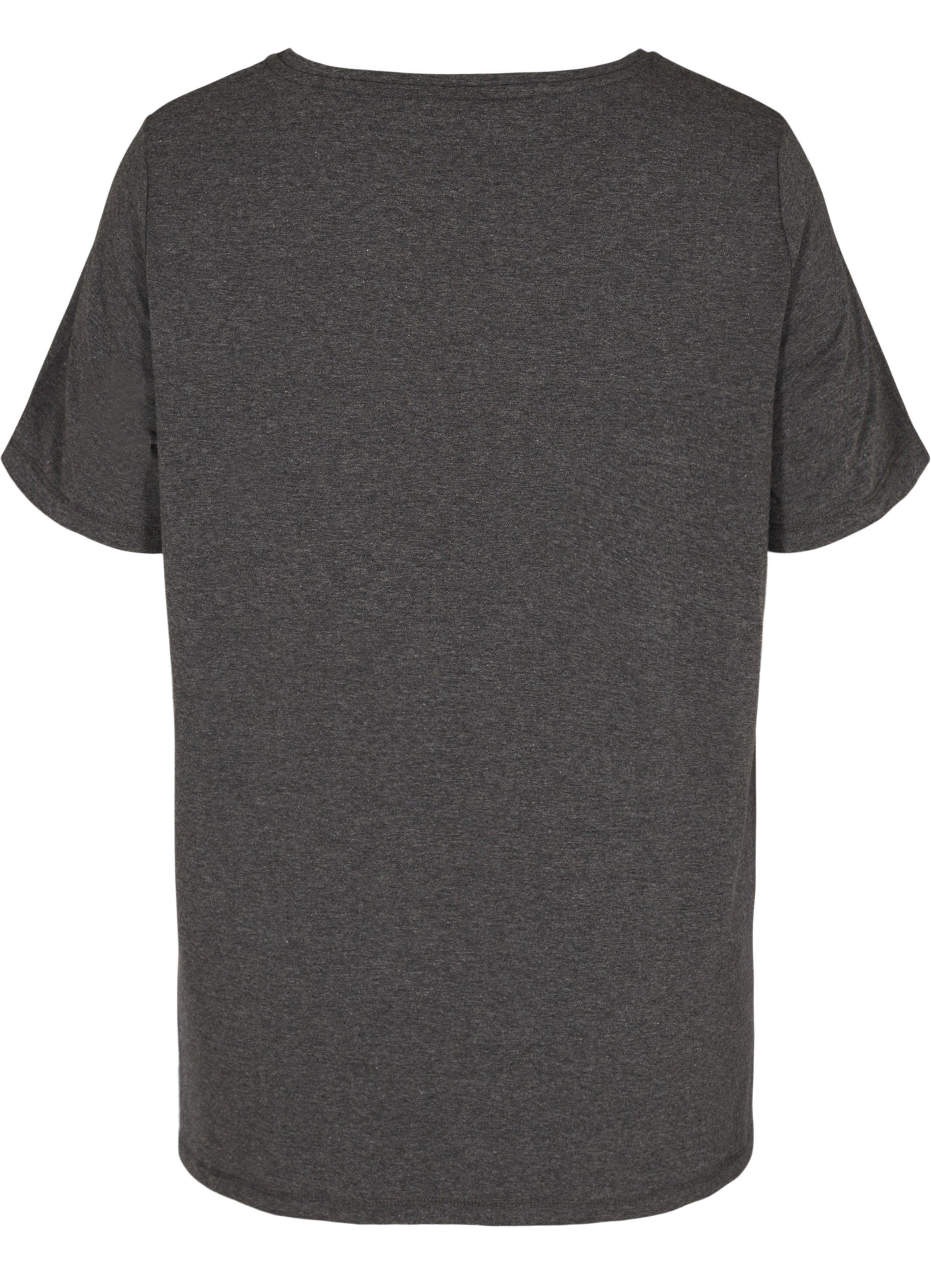 Kortærmet graviditets t-shirt i bomuld, Dark Grey Melange, Packshot image number 1