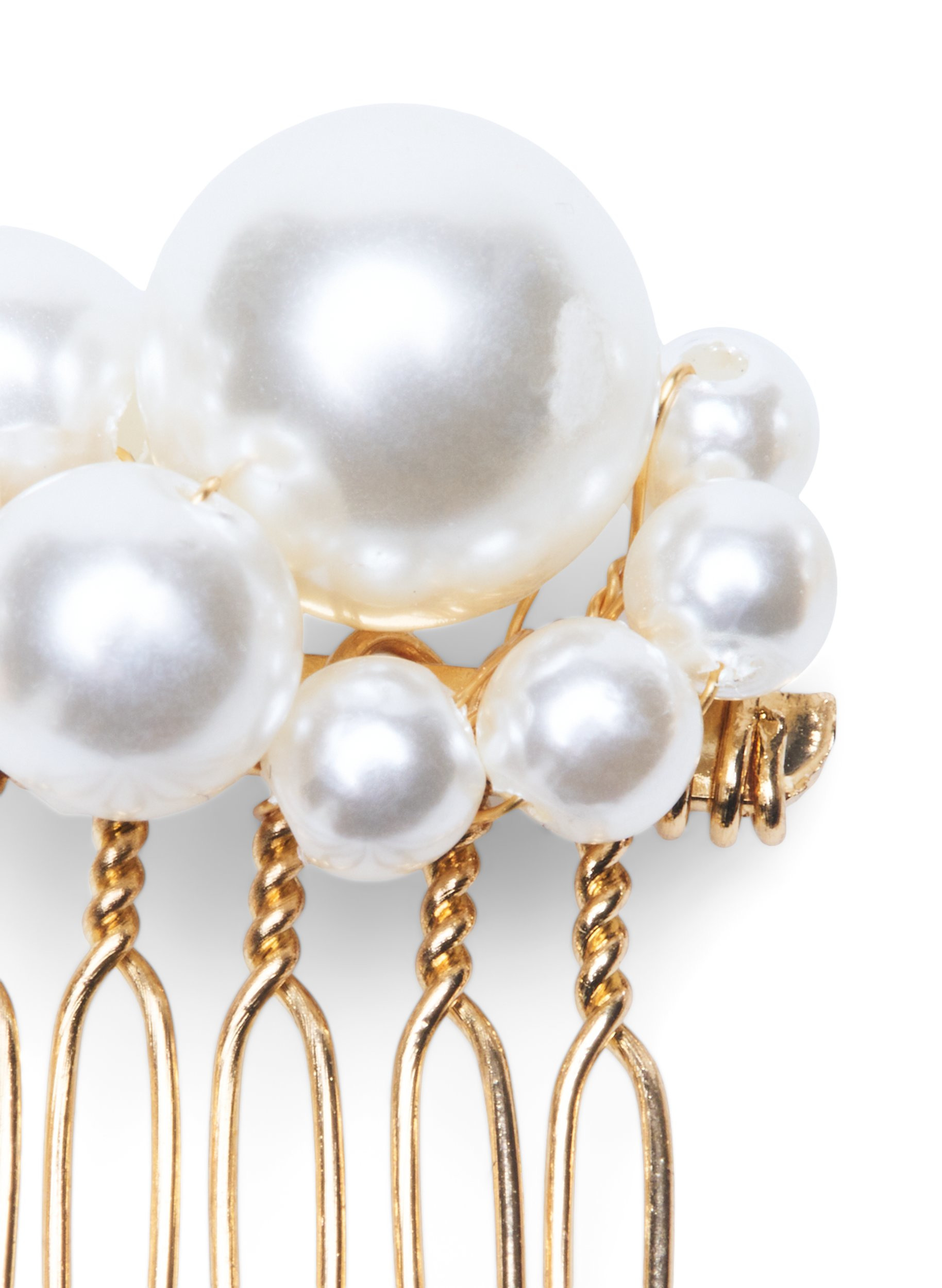 3-pak hårspænder med perler, Pearl, Packshot image number 2