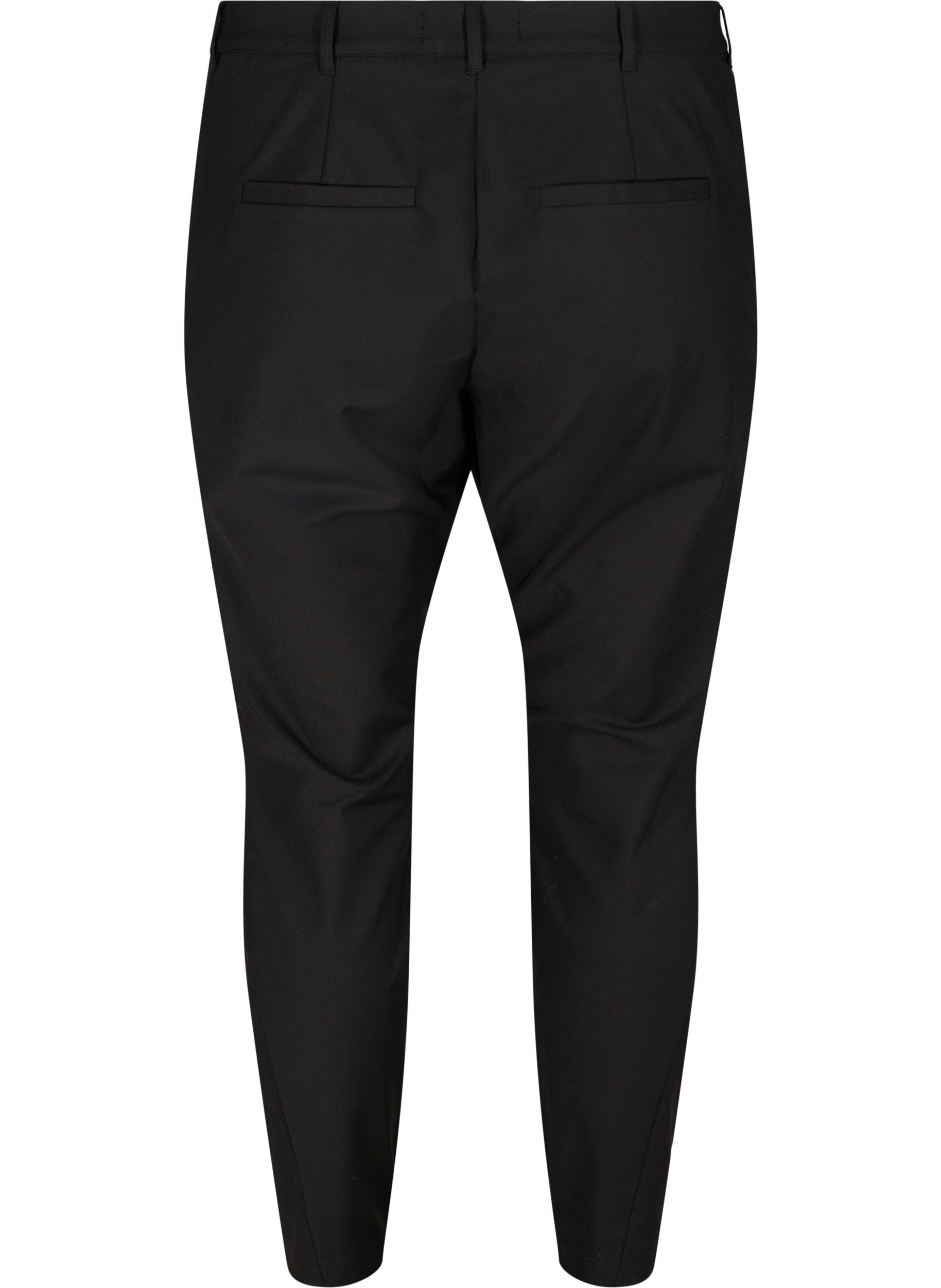Klassiske bukser med høj talje og ankellængde, Black, Packshot image number 1