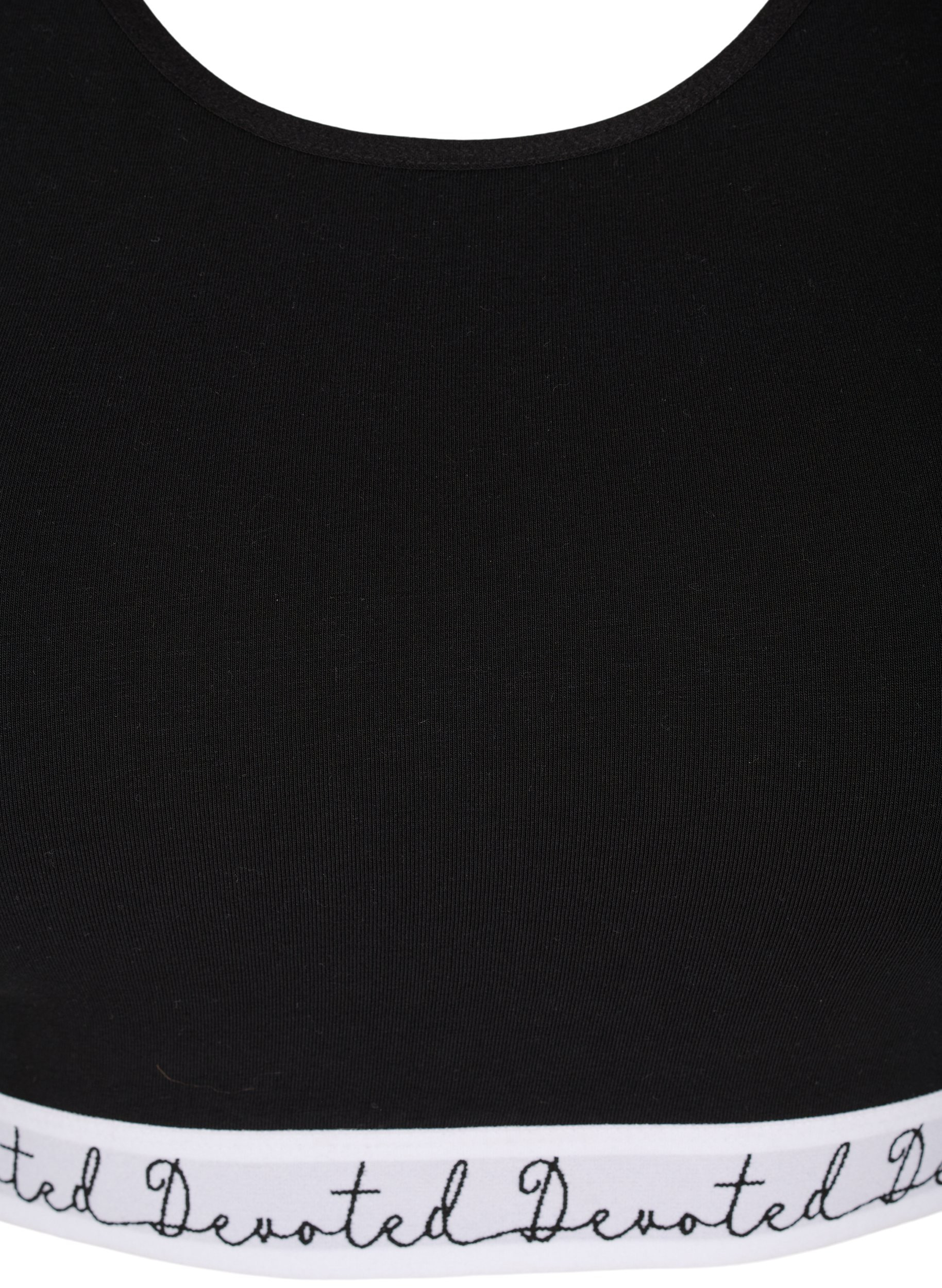 Bomulds bh med rund halsudskæring, Black, Packshot image number 2